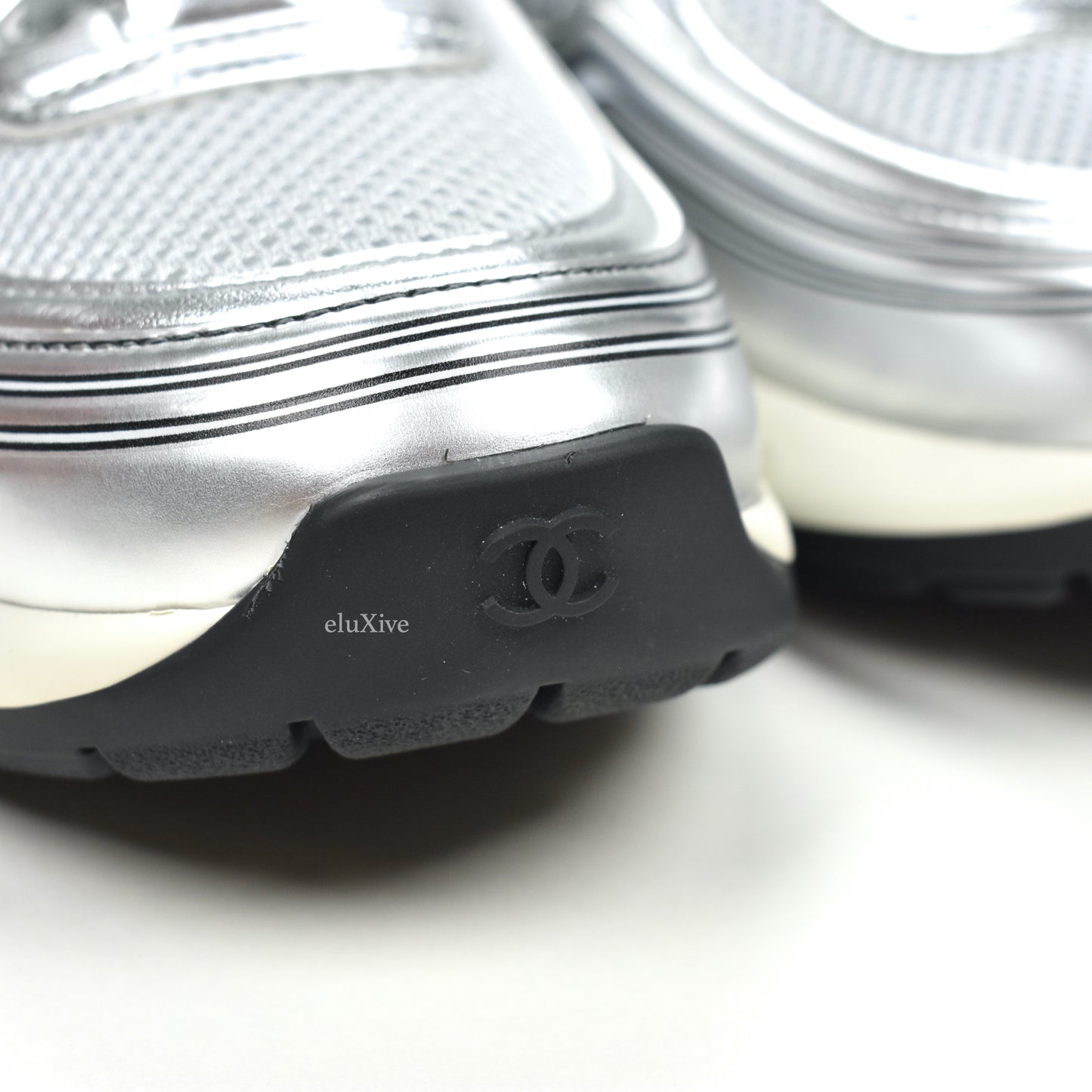 Chanel - Classic Monogram Logo Trainer (Metallic Silver)