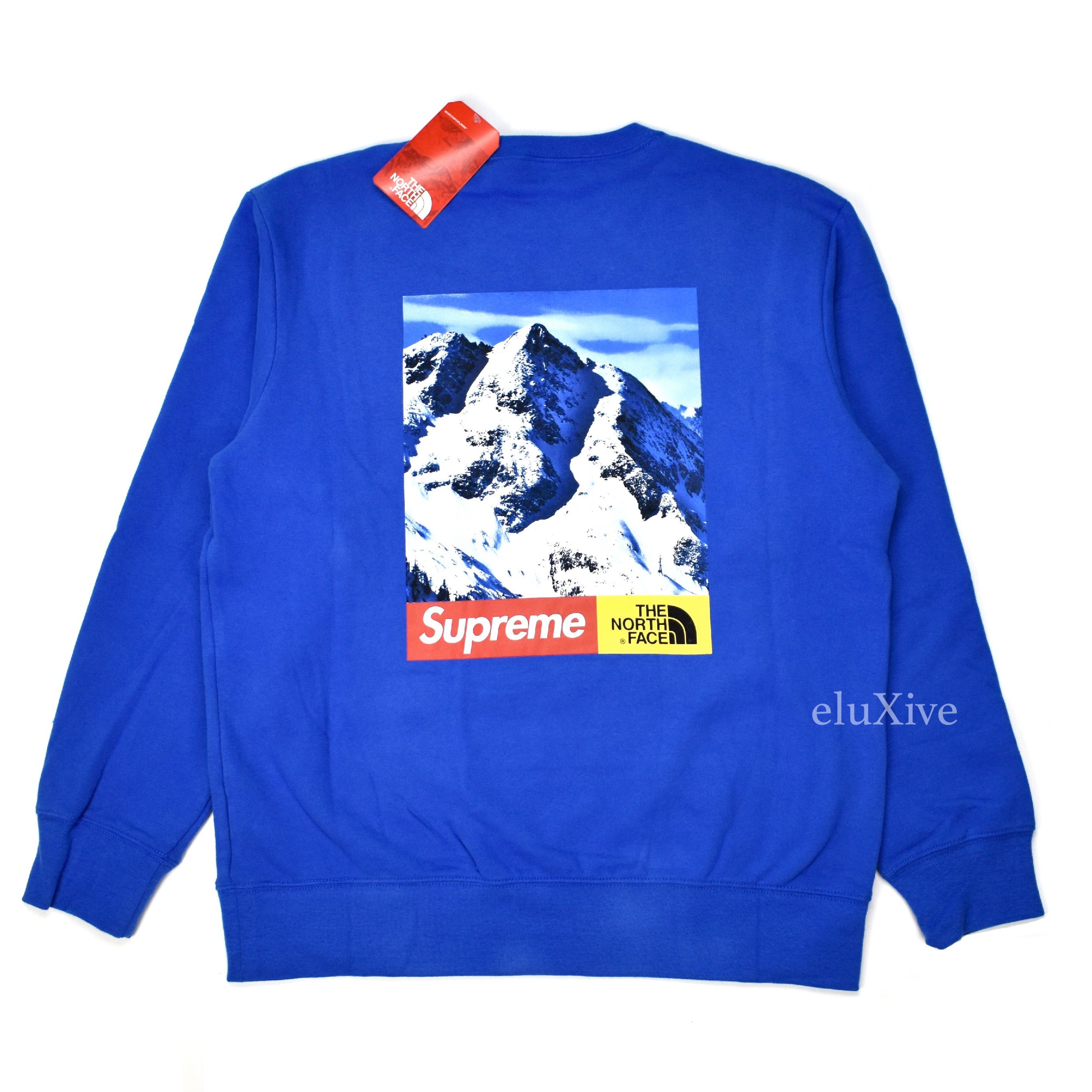 Supreme x The North Face - Royal Blue Box Logo Mountain Sweatshirt – eluXive