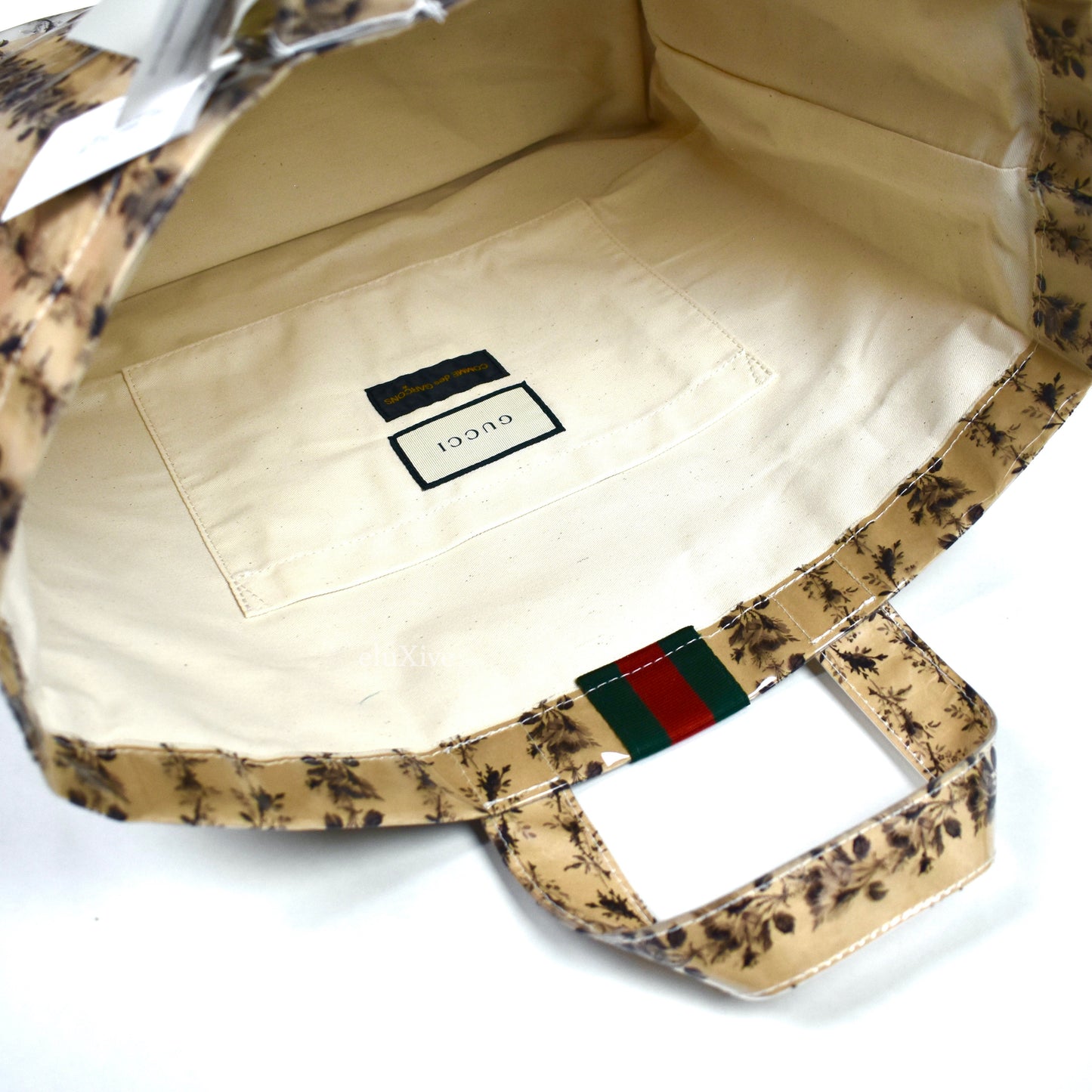 Comme des Garcons x Gucci - Brown Floral Paper & Plastic Tote Bag