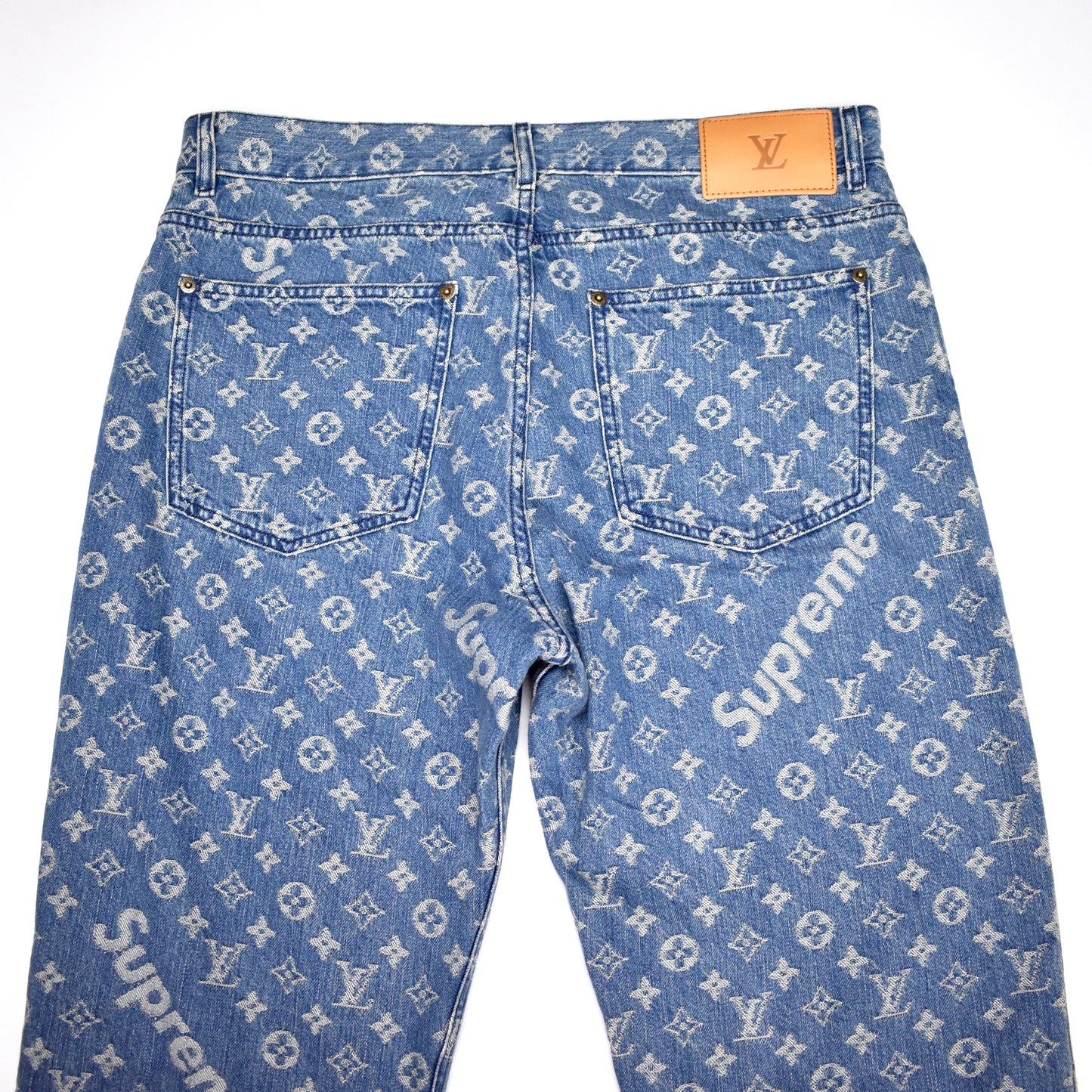 Louis Vuitton x Supreme - Monogram Denim Blue Jeans