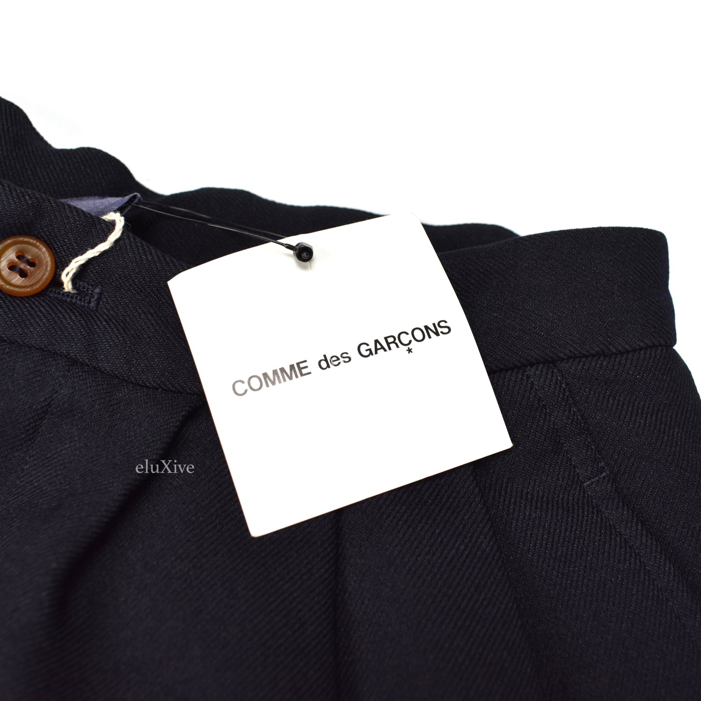 Comme des Garcons - Navy Triple Pleated Cropped Pants