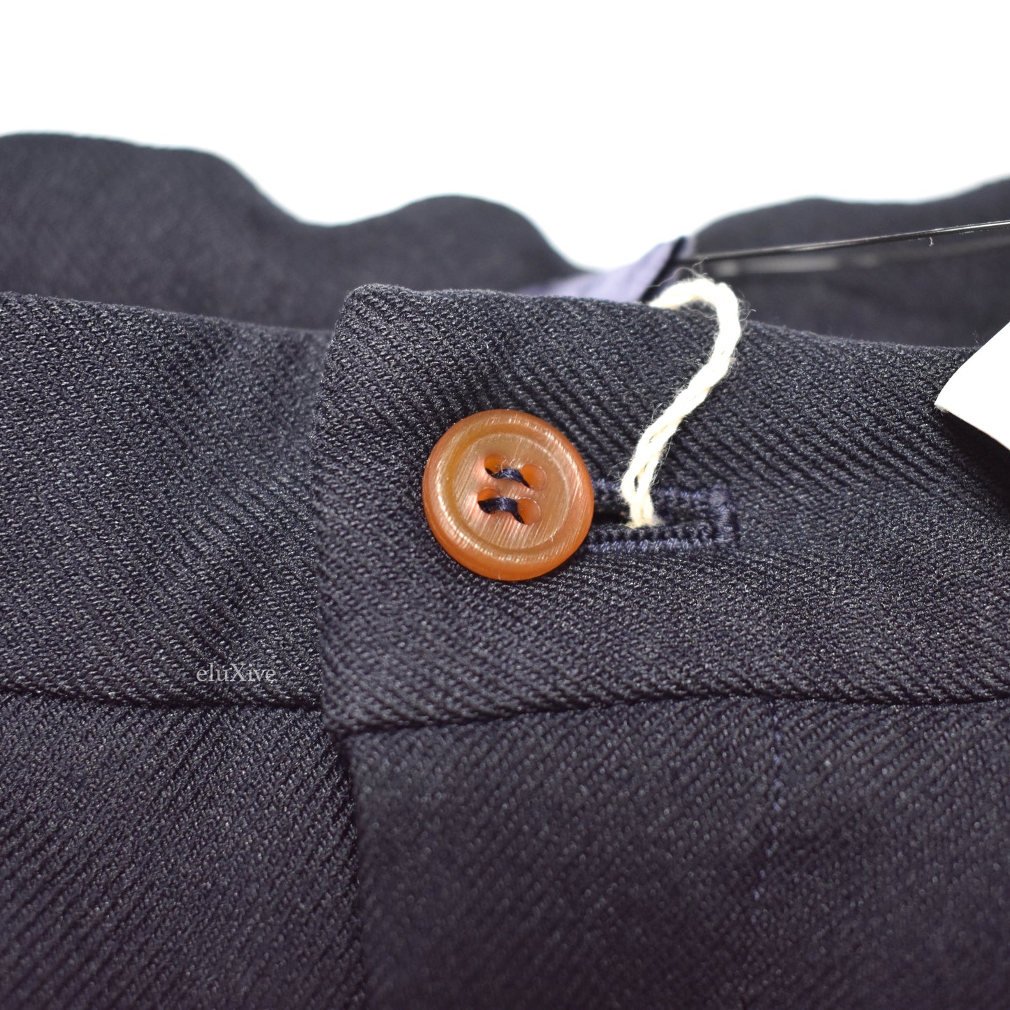 Comme des Garcons - Navy Triple Pleated Cropped Pants