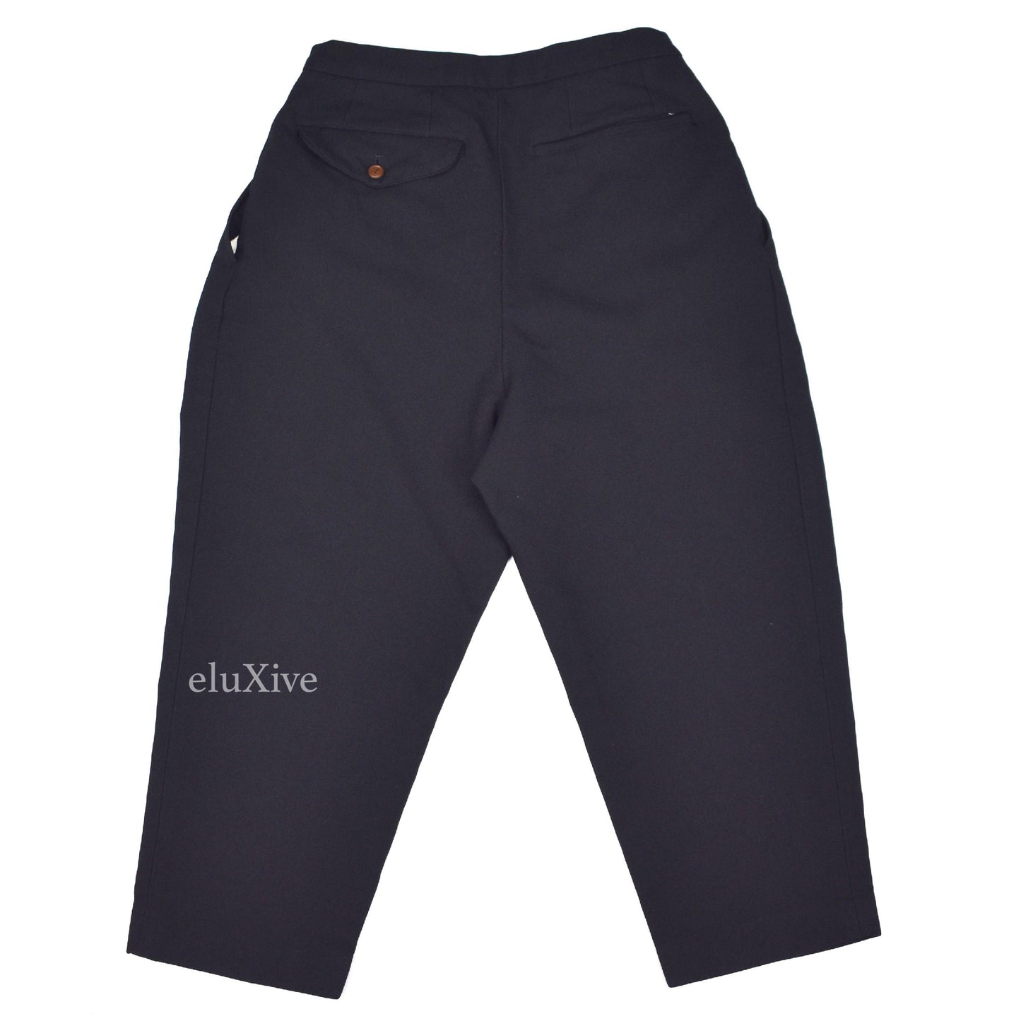 Comme des Garcons - Navy Triple Pleated Cropped Pants