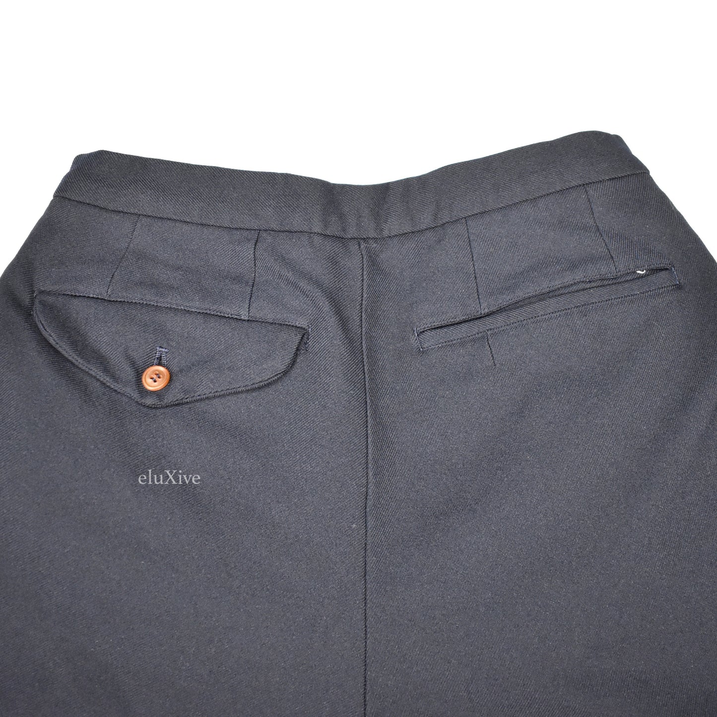 Comme des Garcons - Navy Triple Pleated Cropped Pants