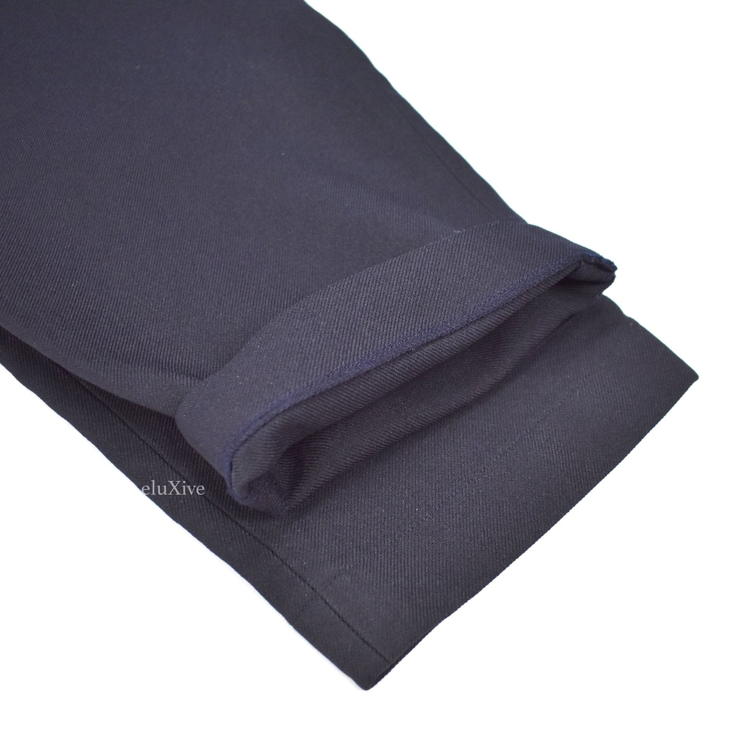 Comme des Garcons - Navy Triple Pleated Cropped Pants