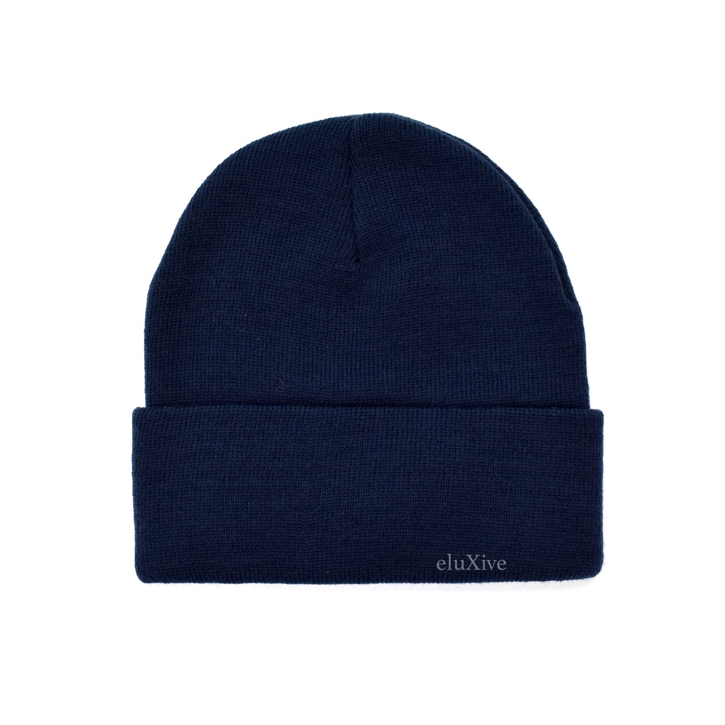 Supreme - Navy Rubber Logo Beanie