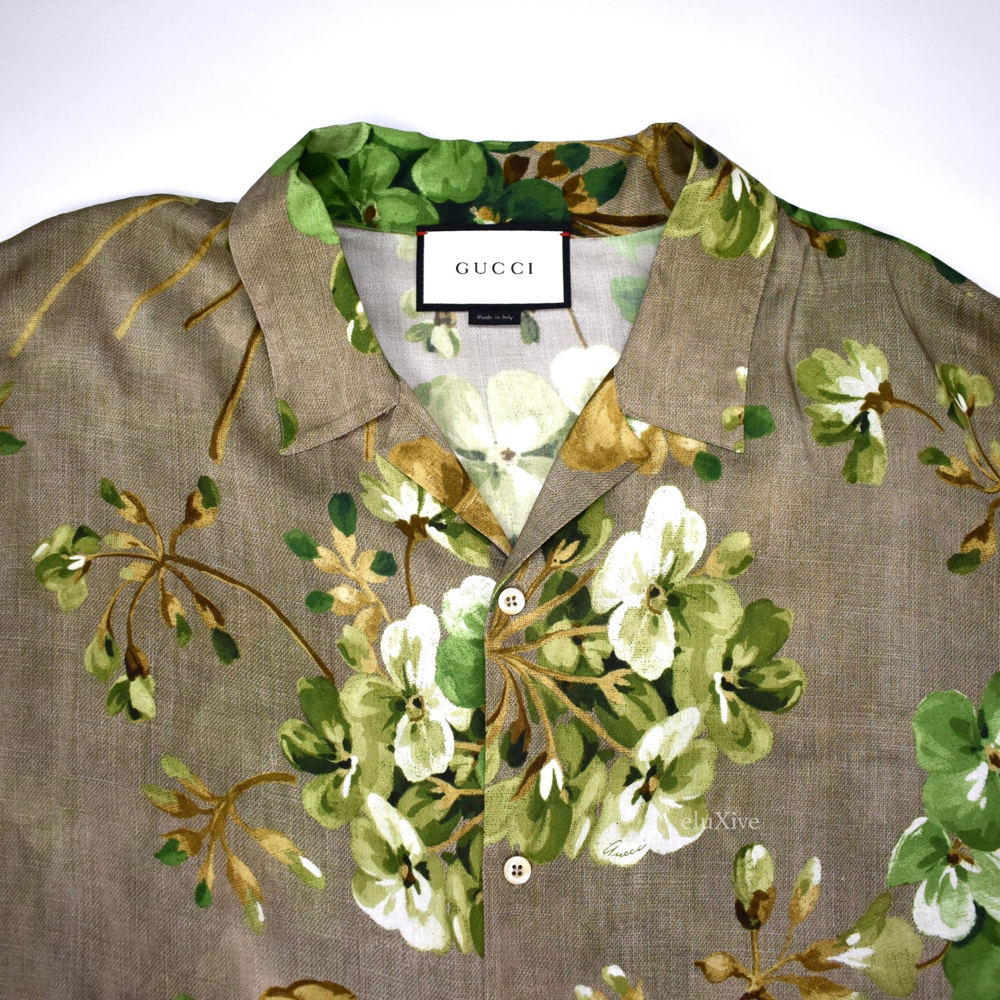 Gucci - Beige Blooms Print Viscose Shirt