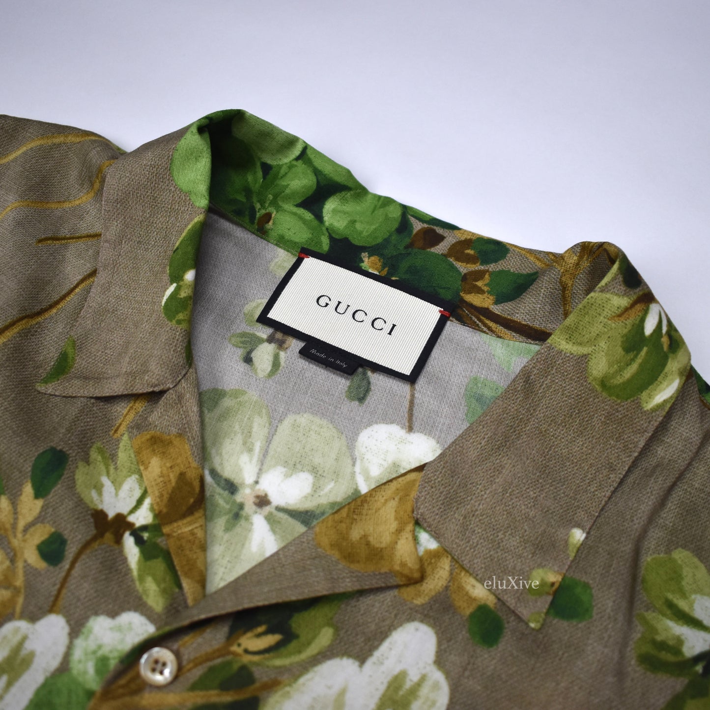 Gucci - Beige Blooms Print Viscose Shirt