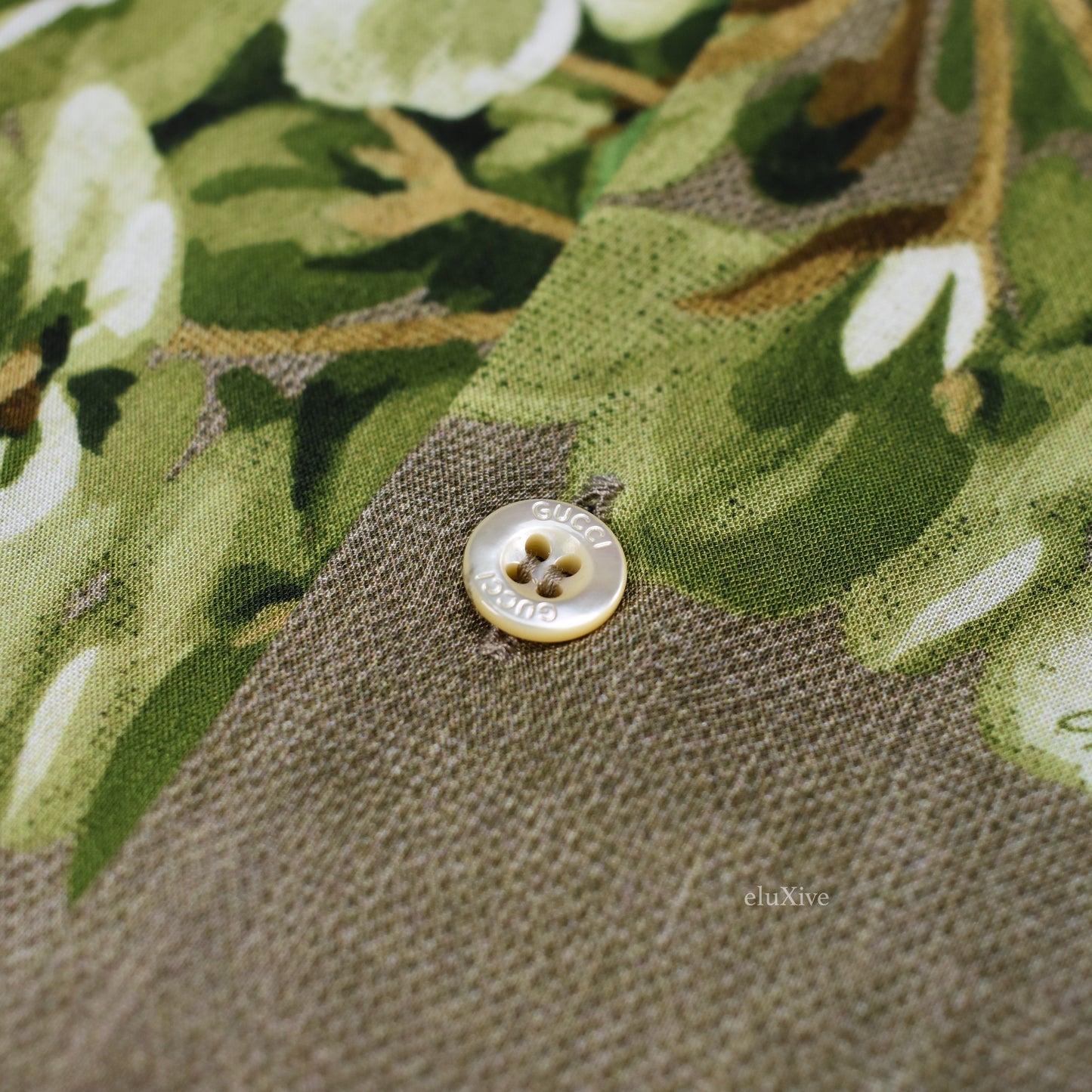 Gucci - Beige Blooms Print Viscose Shirt
