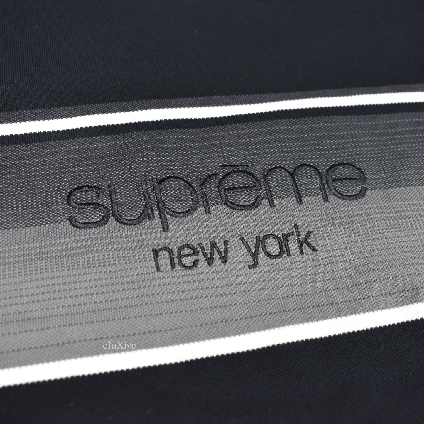Supreme - Black Shadow Stripe Logo T-Shirt