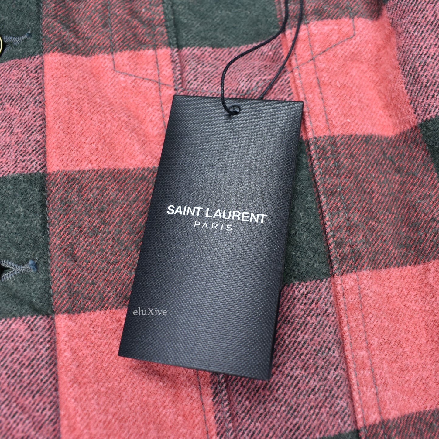 Saint Laurent - Red Plaid Shearling Lined Trucker Jacket