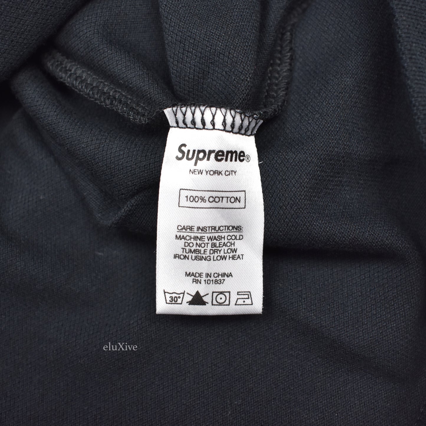Supreme - Black Shadow Stripe Logo T-Shirt