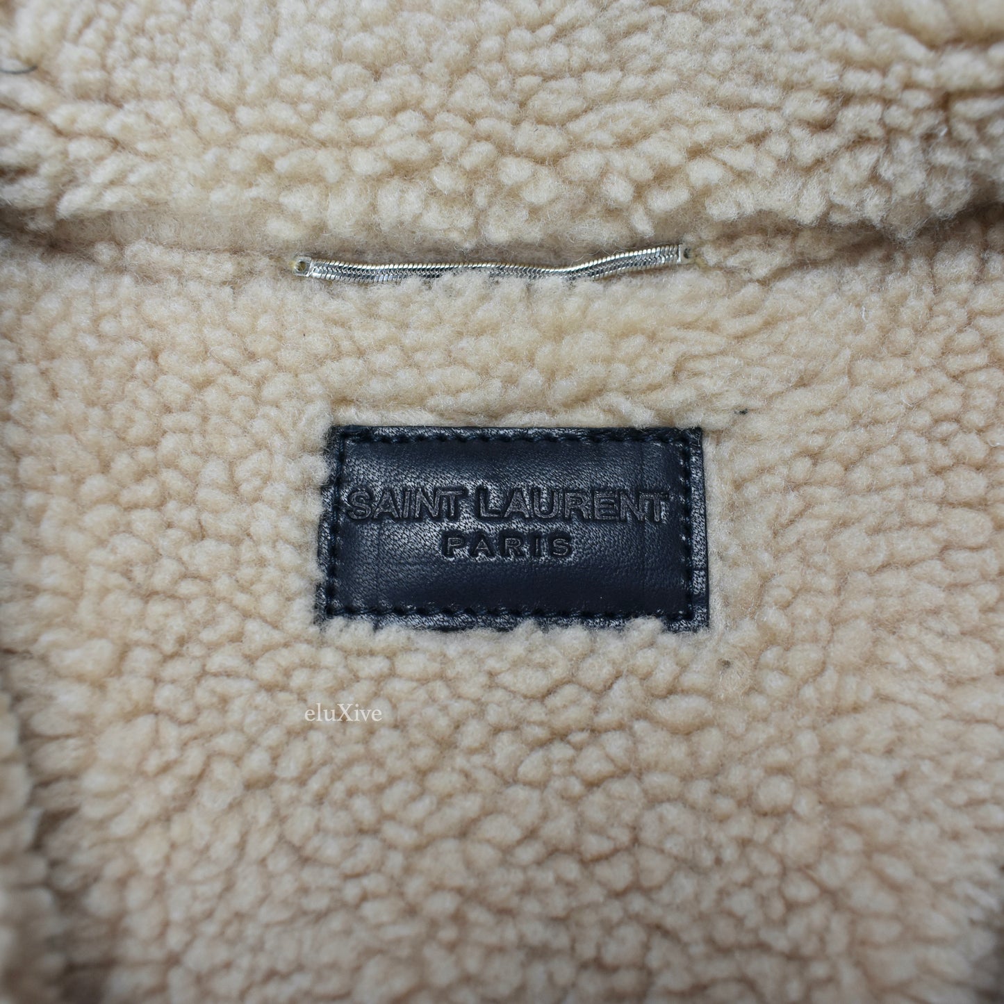 Saint Laurent - Red Plaid Shearling Lined Trucker Jacket