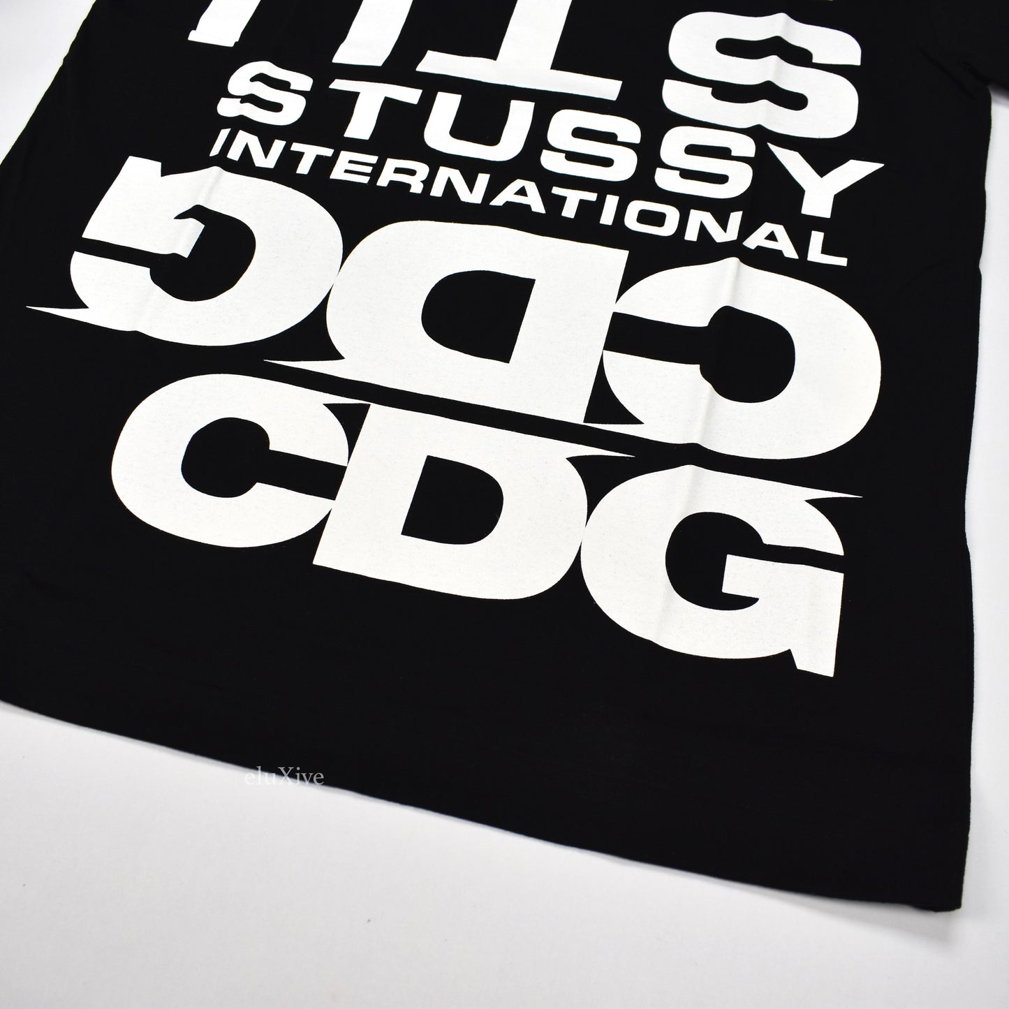 Comme des Garcons x Stussy - Black Logo Print T-Shirt