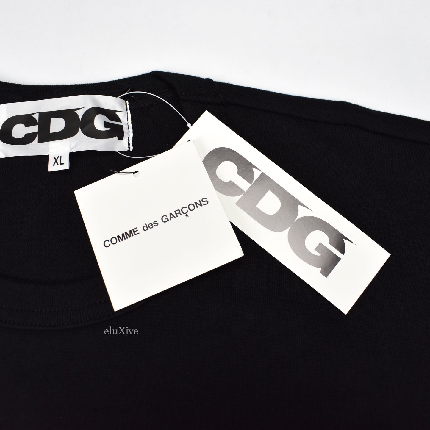 Comme des Garcons x Stussy - Black Logo Print T-Shirt