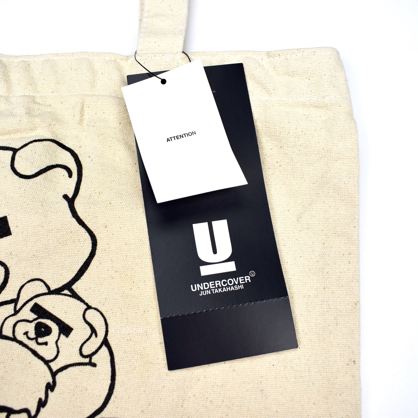 Undercover - Beige Bear Logo Tote Bag