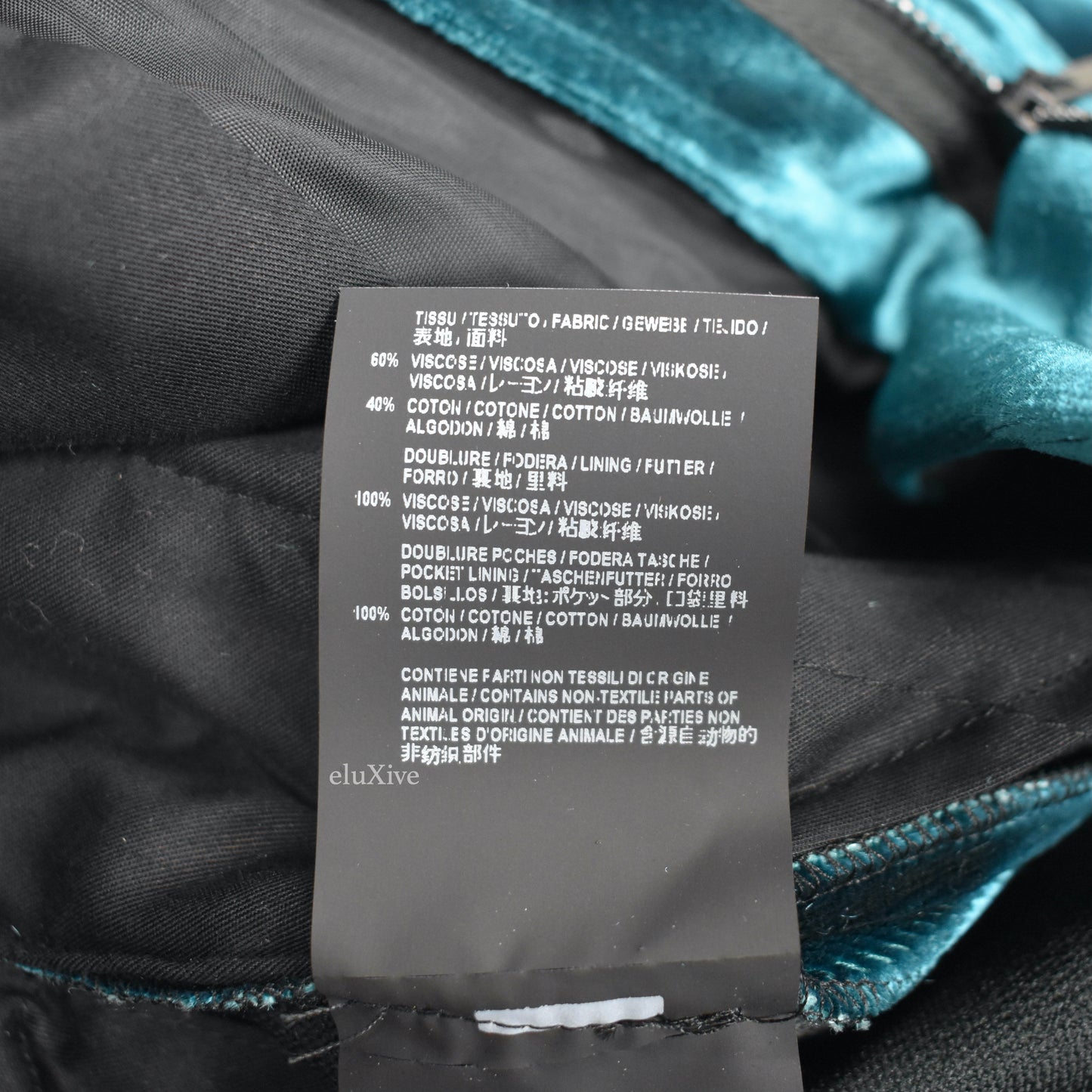 Saint Laurent - Turquoise Heavyweight Velvet Pants