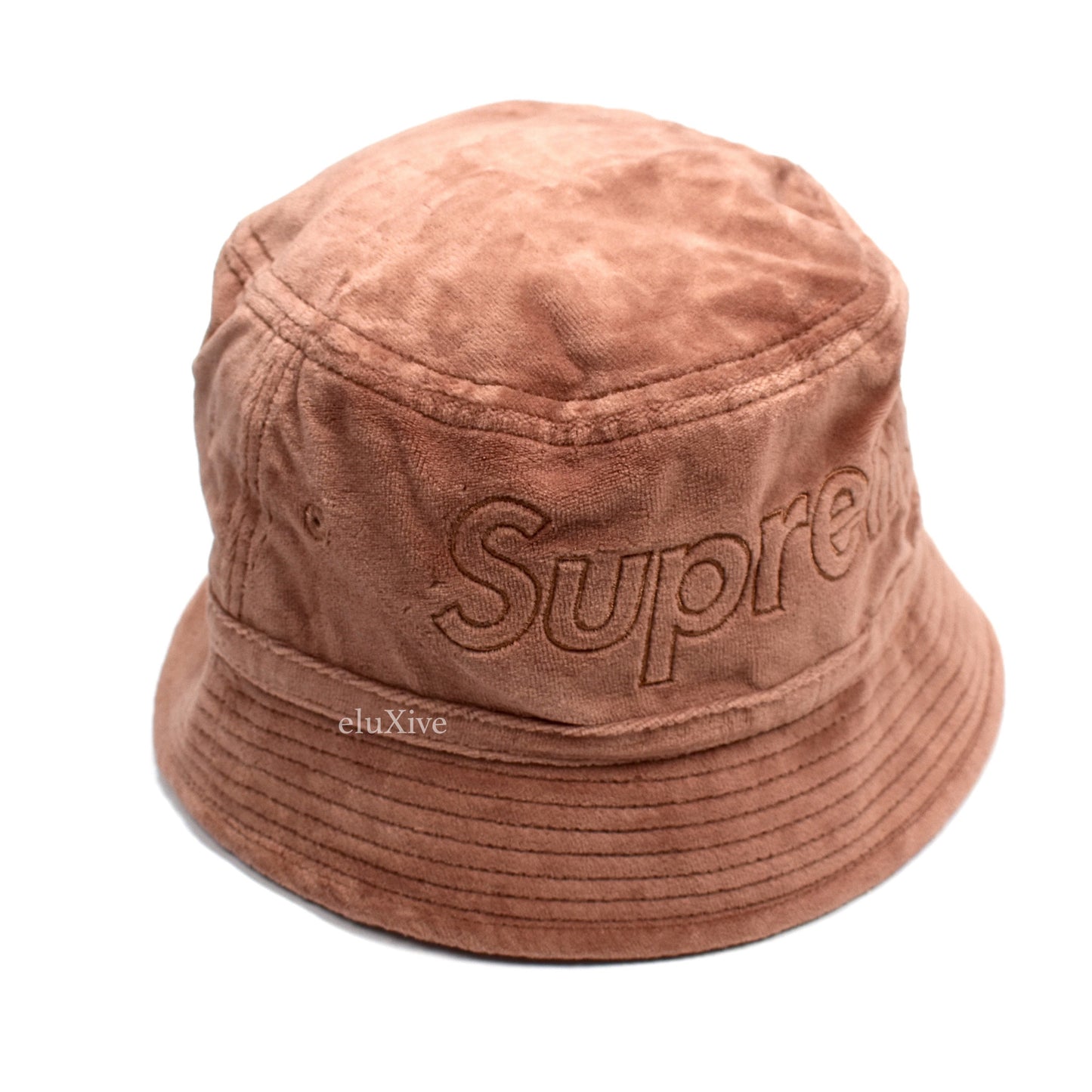 Supreme x Lacoste - Light Maroon Velour Crusher Hat