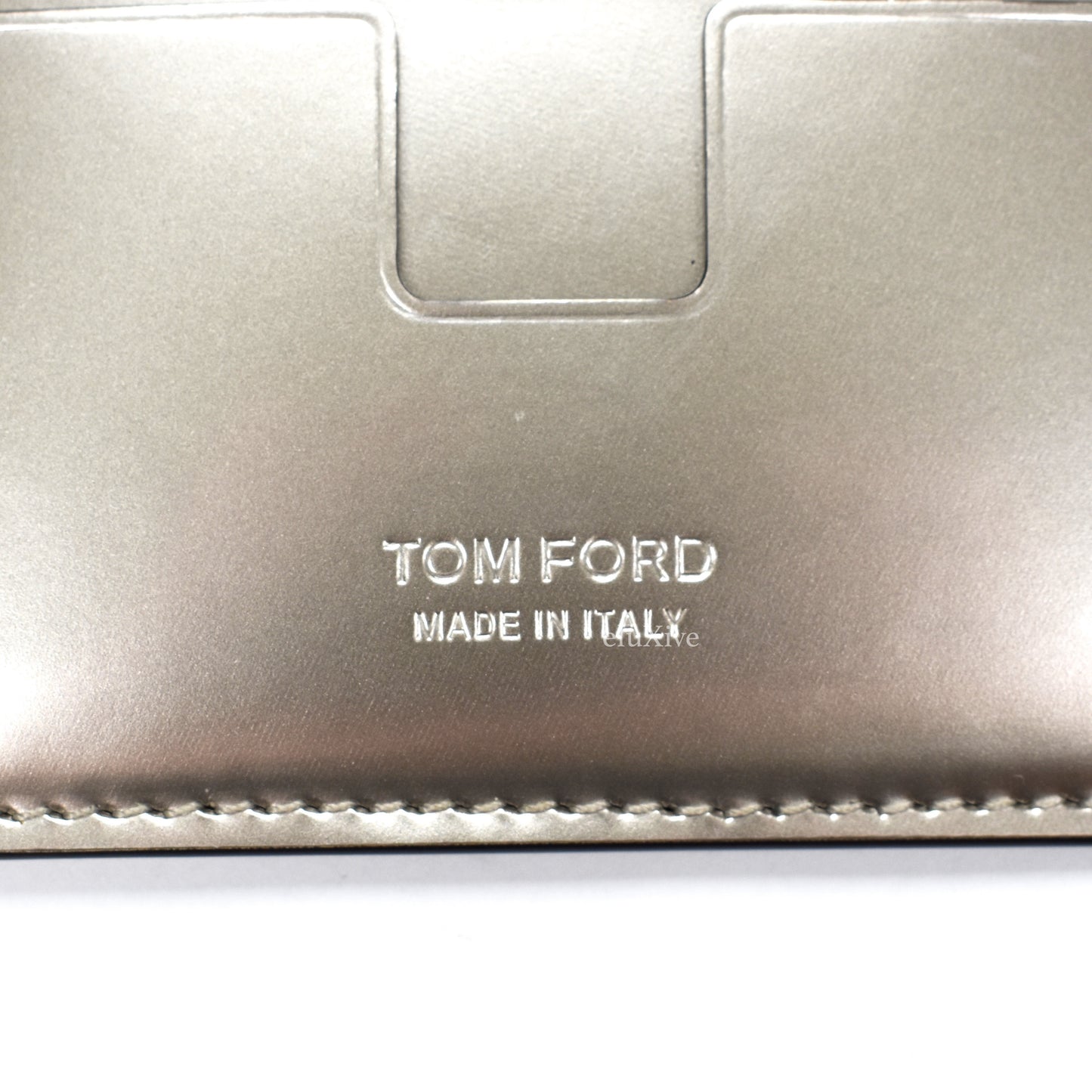 Tom Ford - Metallic Silver Leather Card Holder