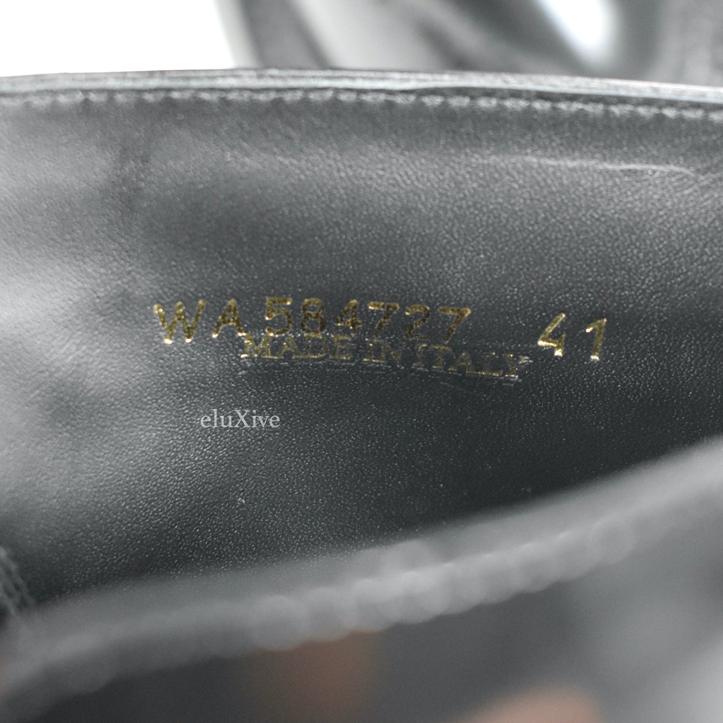 Saint Laurent - Black Patent Leather Brogue Army Boots