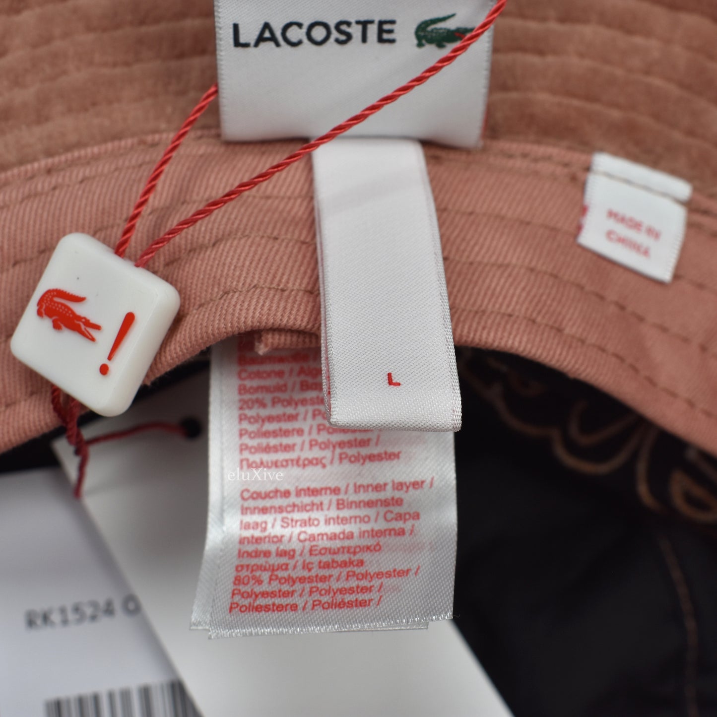 Supreme x Lacoste - Light Maroon Velour Crusher Hat