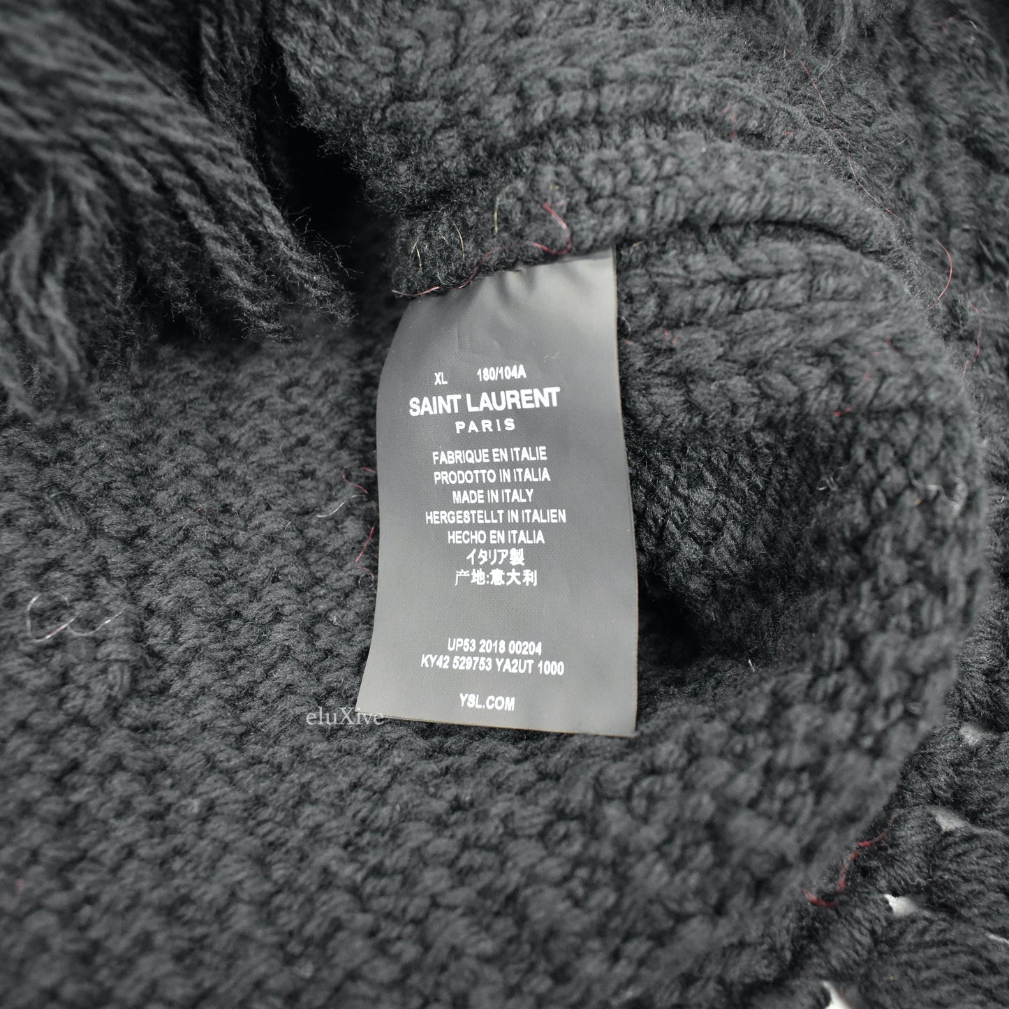 Saint Laurent - Black Heavy Knit Wool Fringed Sweater