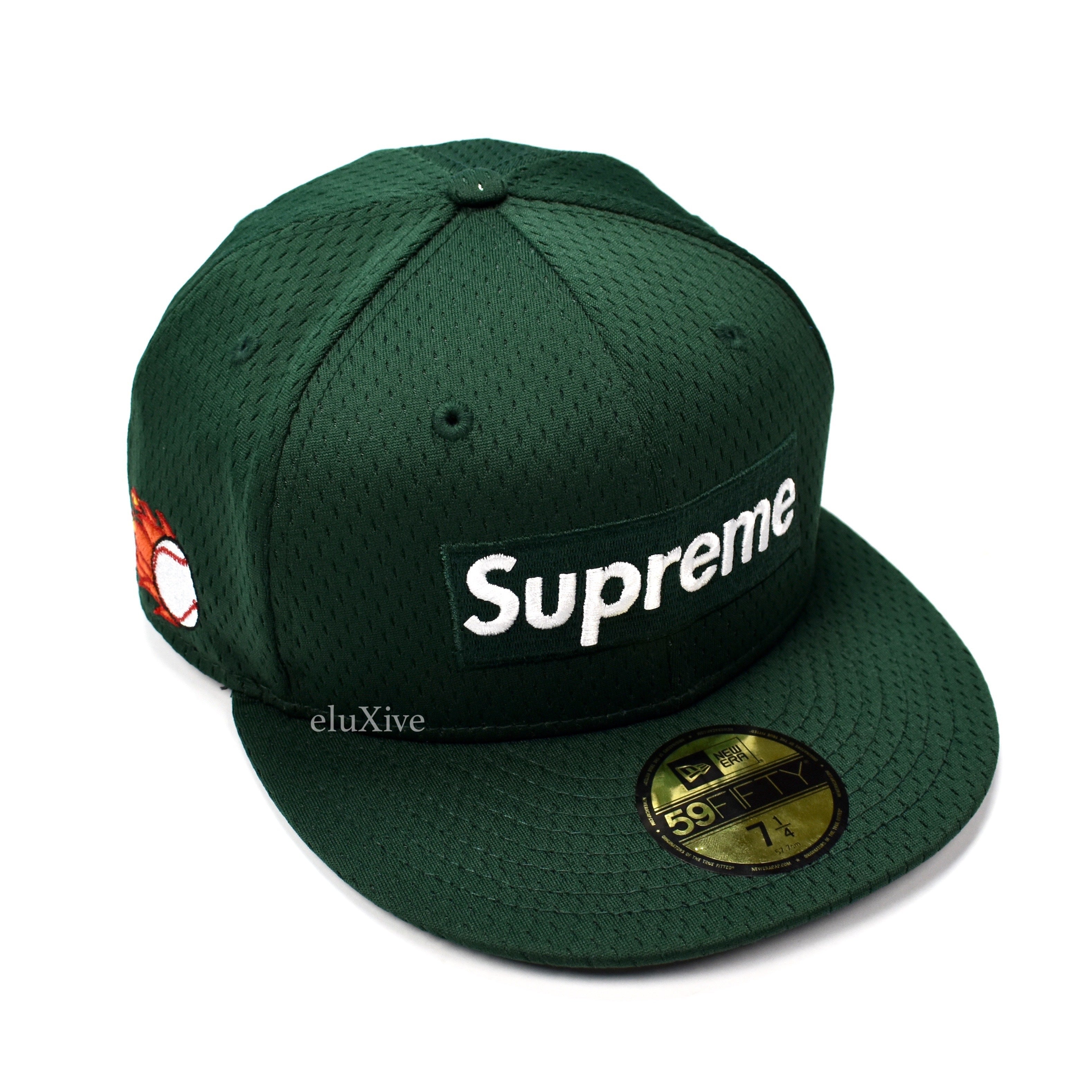 Supreme x New Era - SS18 Dark Green Box Logo Mesh Fitted 59FIFTY