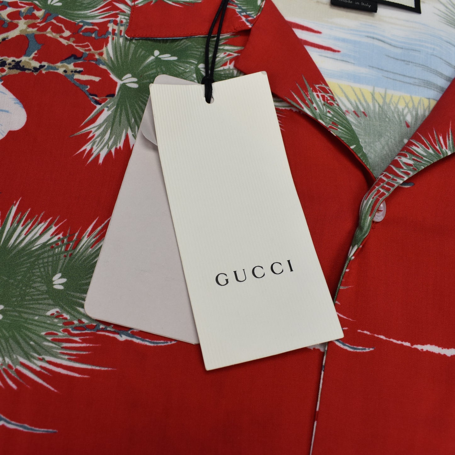 Gucci - Red Eagle Print Viscose Shirt