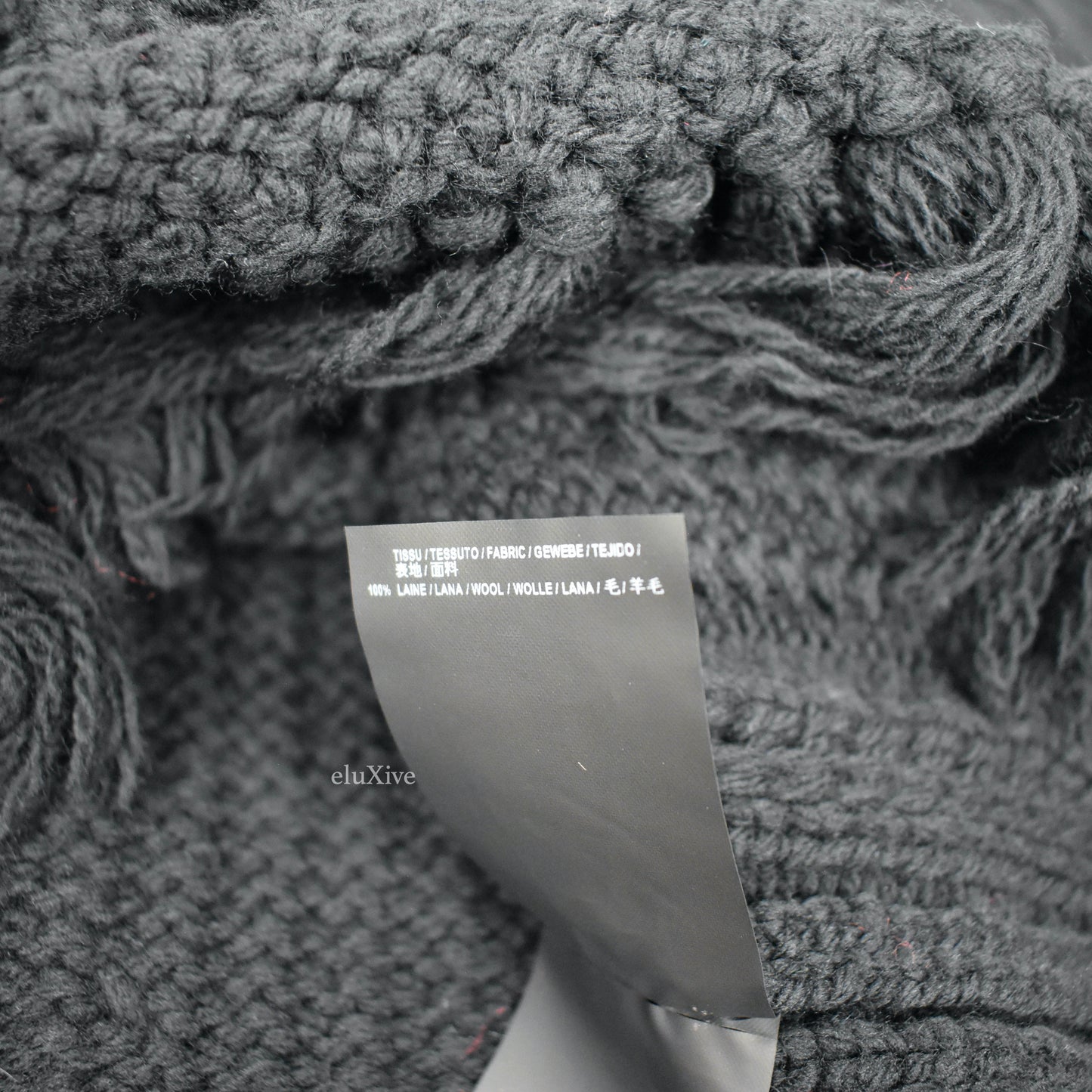 Saint Laurent - Black Heavy Knit Wool Fringed Sweater