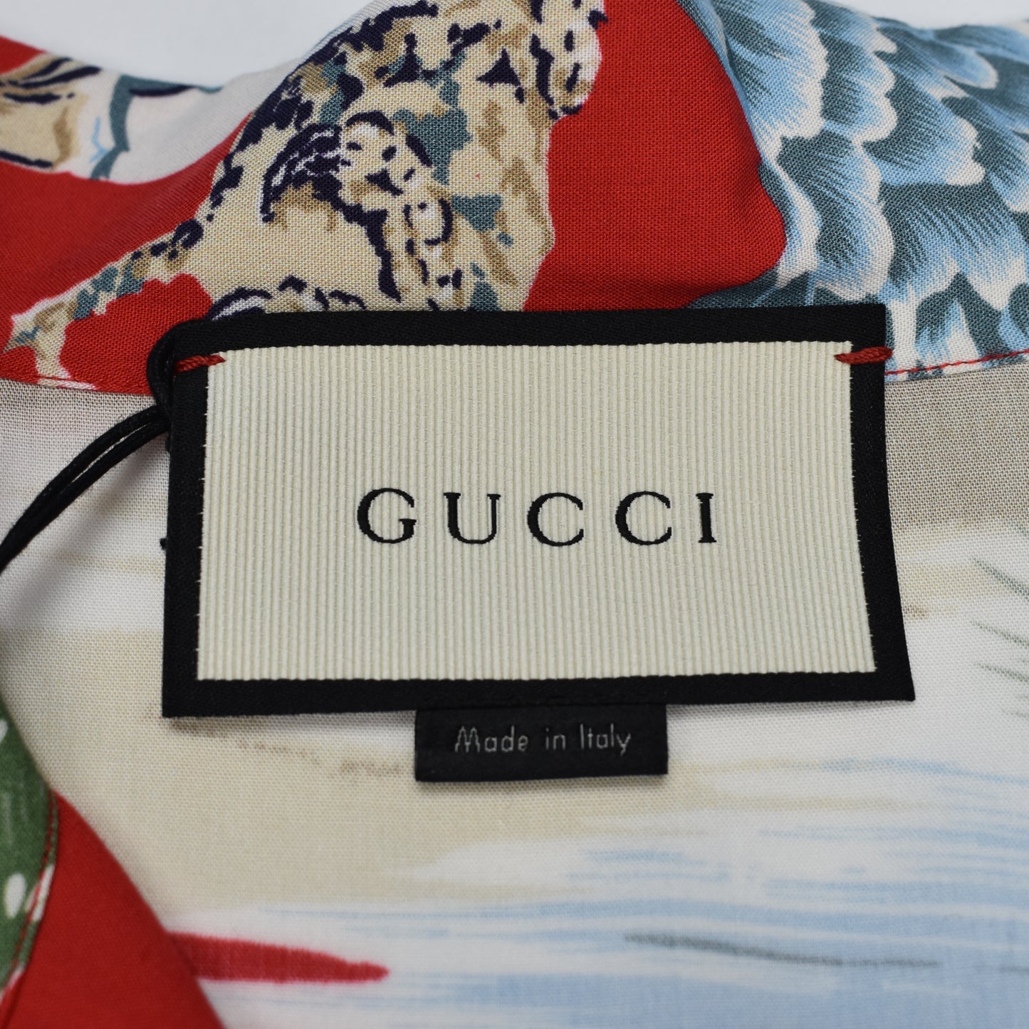 Gucci - Red Eagle Print Viscose Shirt