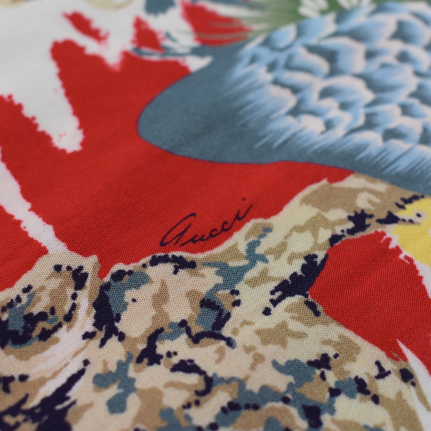 Gucci - Red Eagle Print Viscose Shirt