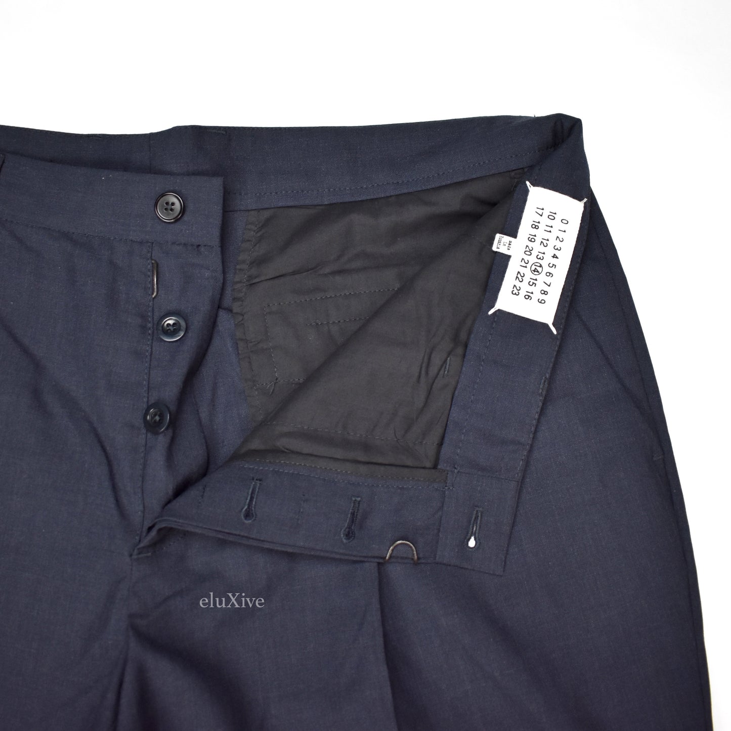 Maison Margiela - Navy Pleated Wool Pants