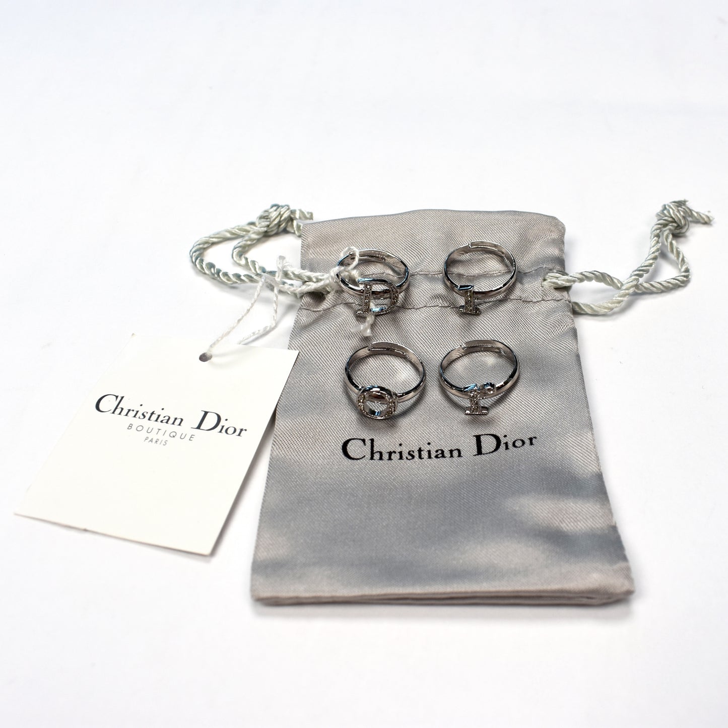 Dior - Crystal Logo Rings (Set of 4)