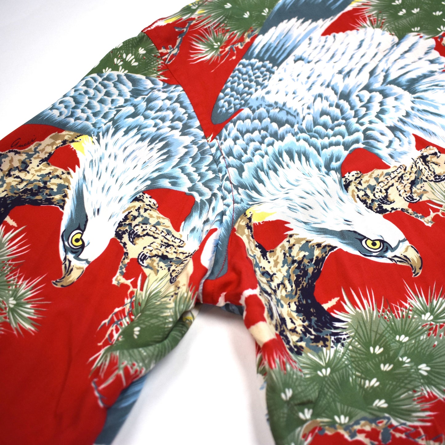 Gucci - Red Eagle Print Viscose Shirt
