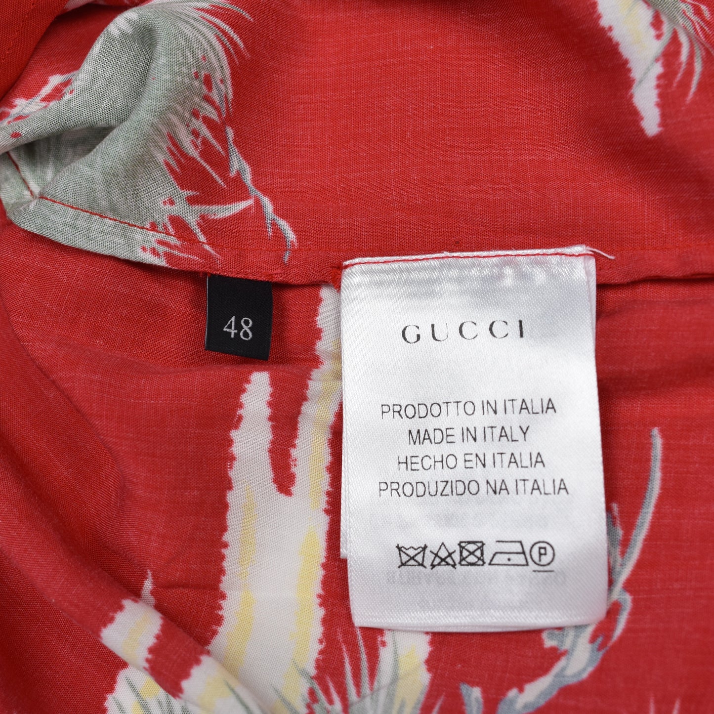 Gucci - Red Eagle Print Viscose Shirt