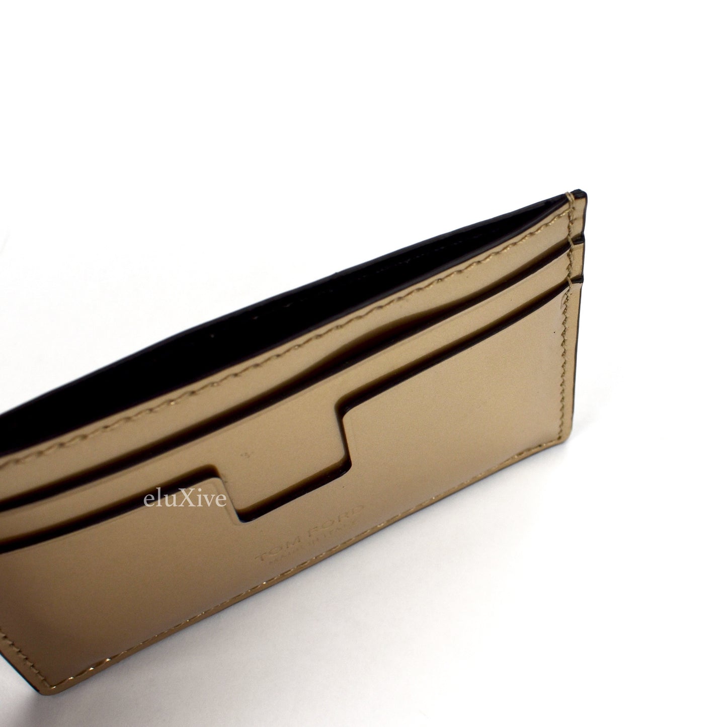 Tom Ford - Metallic Gold Leather Card Holder