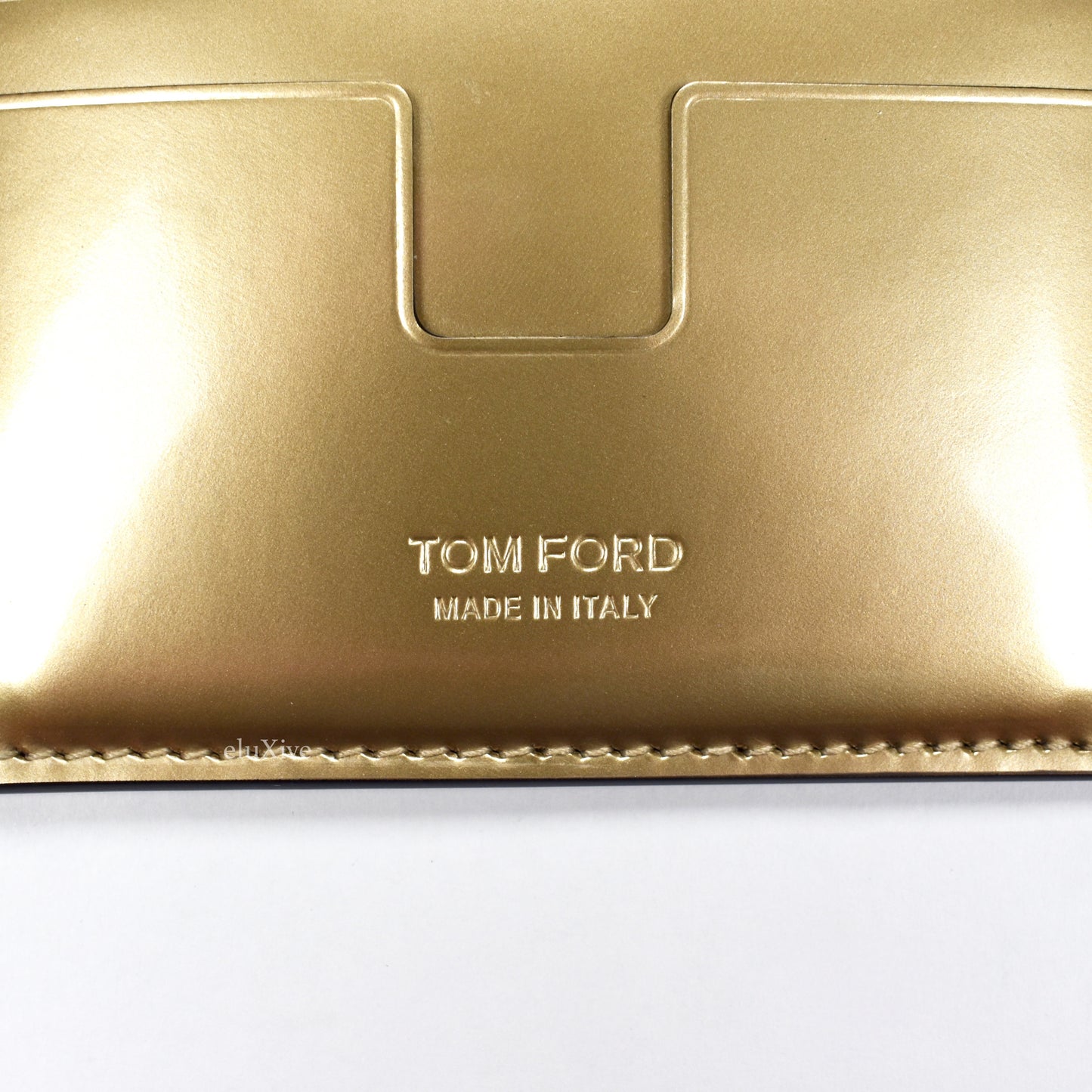 Tom Ford - Metallic Gold Leather Card Holder