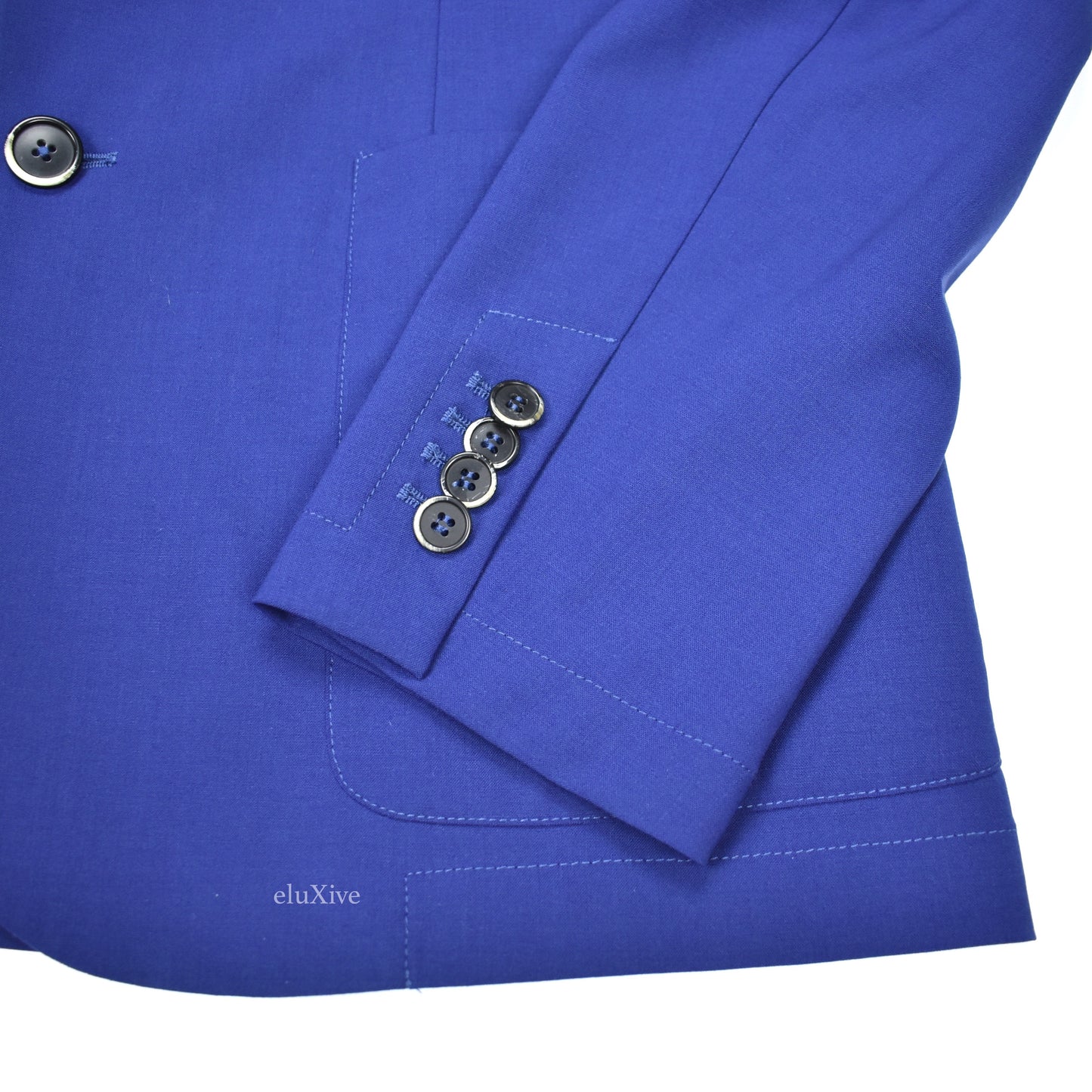 Barena - Blue Unlined Stretch Wool Blazer