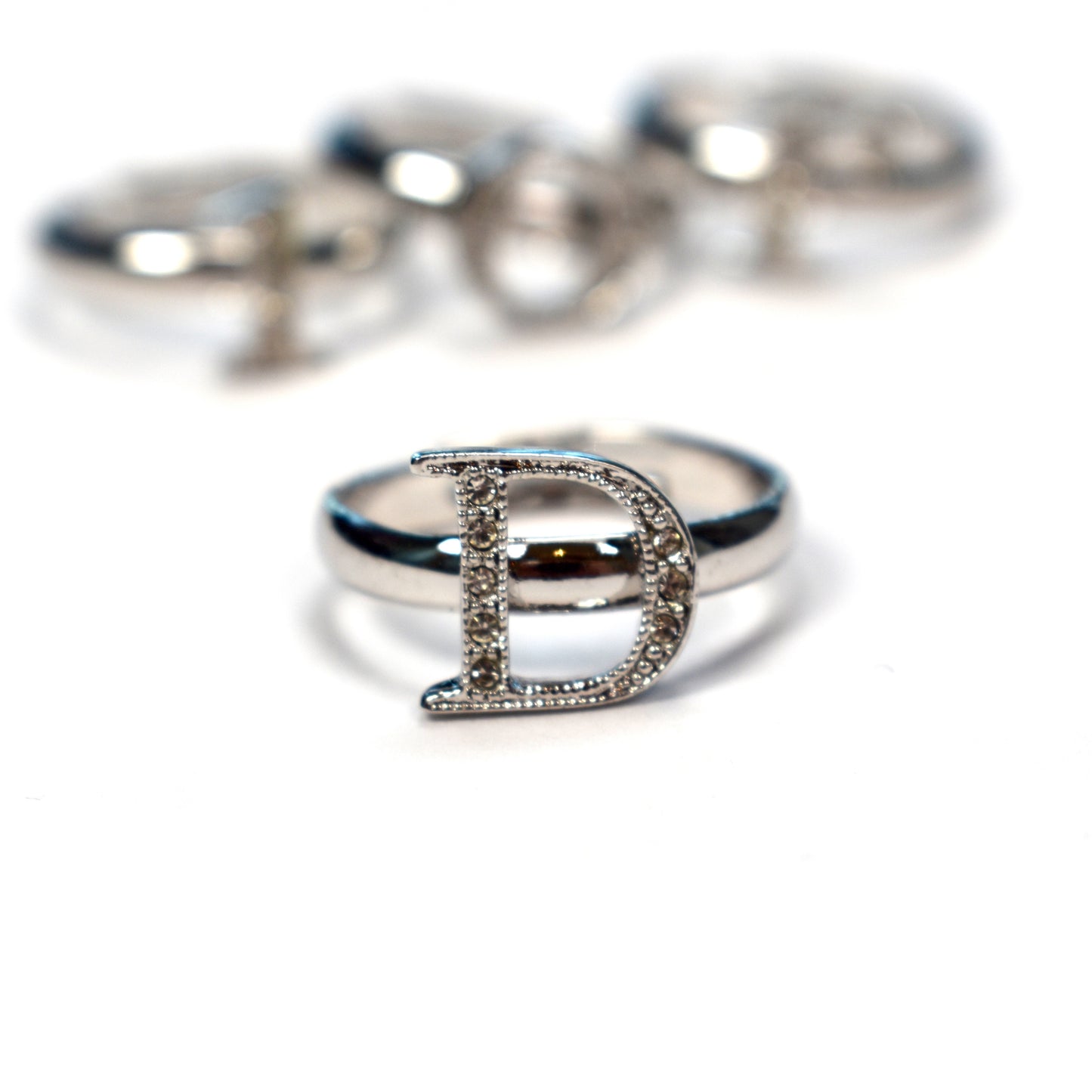 Dior - Crystal Logo Rings (Set of 4)