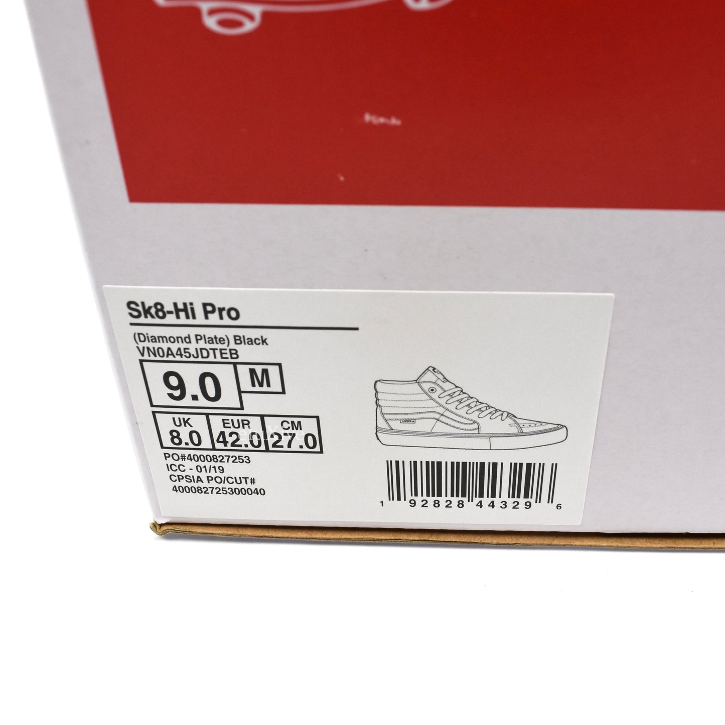 Supreme x Vans - Sk8 Hi Pro Diamond Plate (Black)