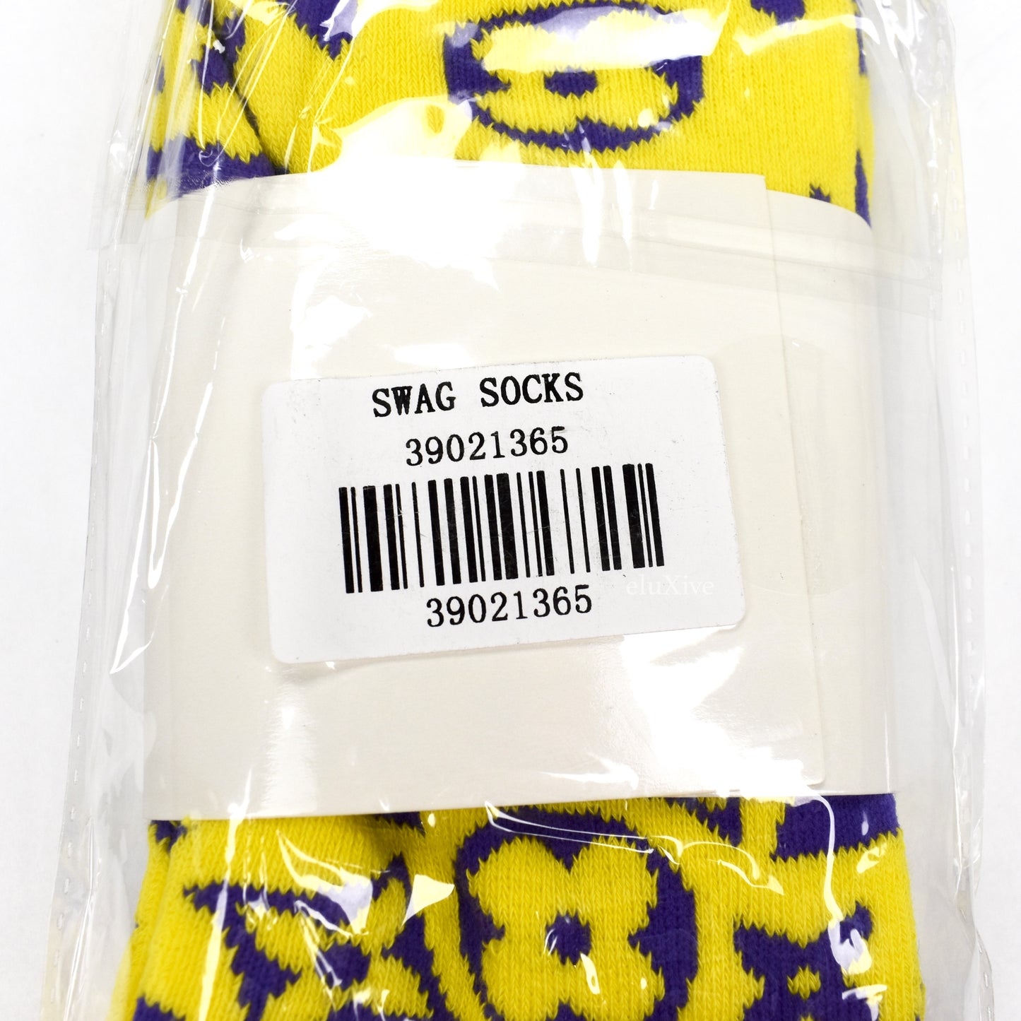 Imran Potato - Yellow/Purple 'LV’ Logo Knit Socks