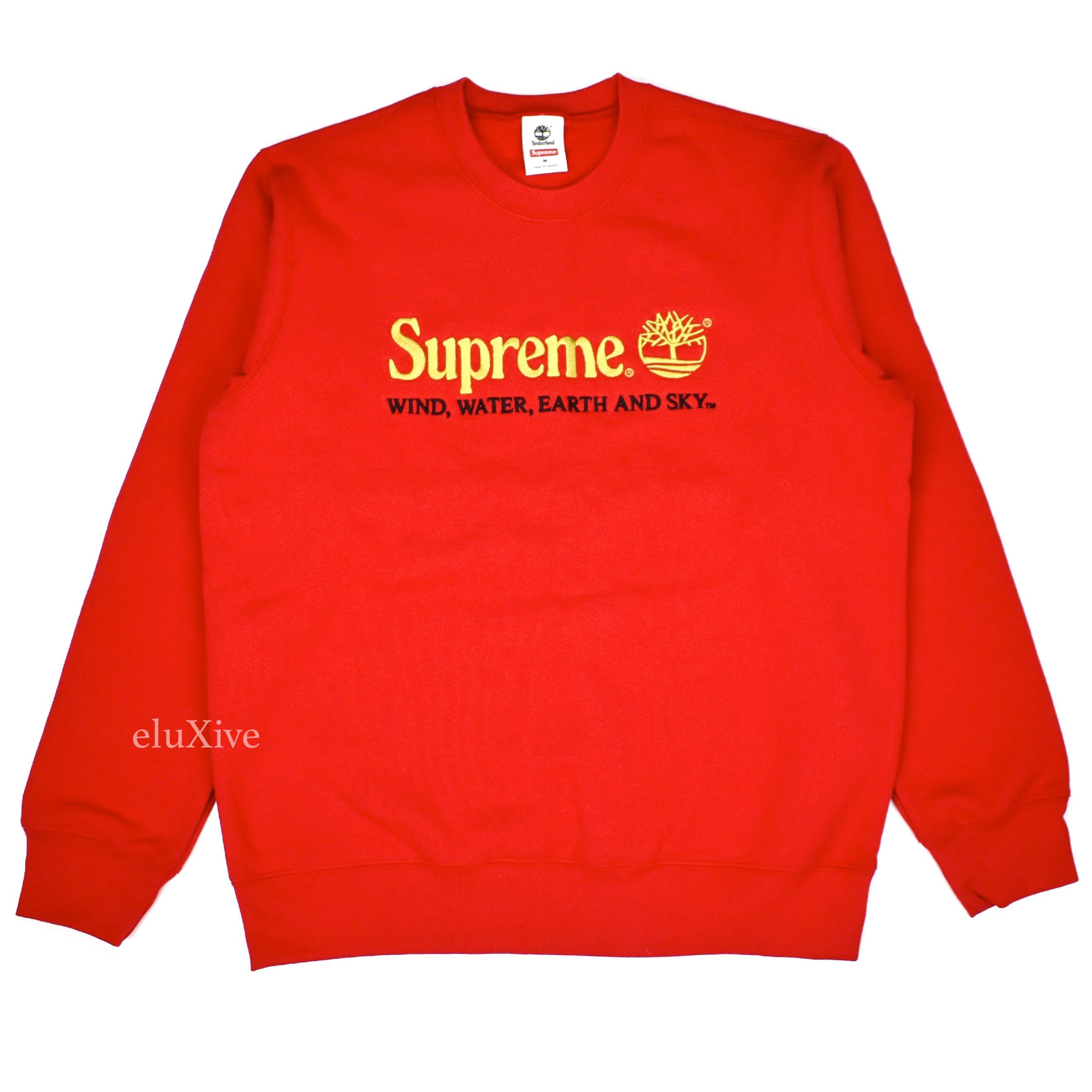 Supreme - Red 'Supreme Team' Logo Print Crewneck Sweatshirt – eluXive