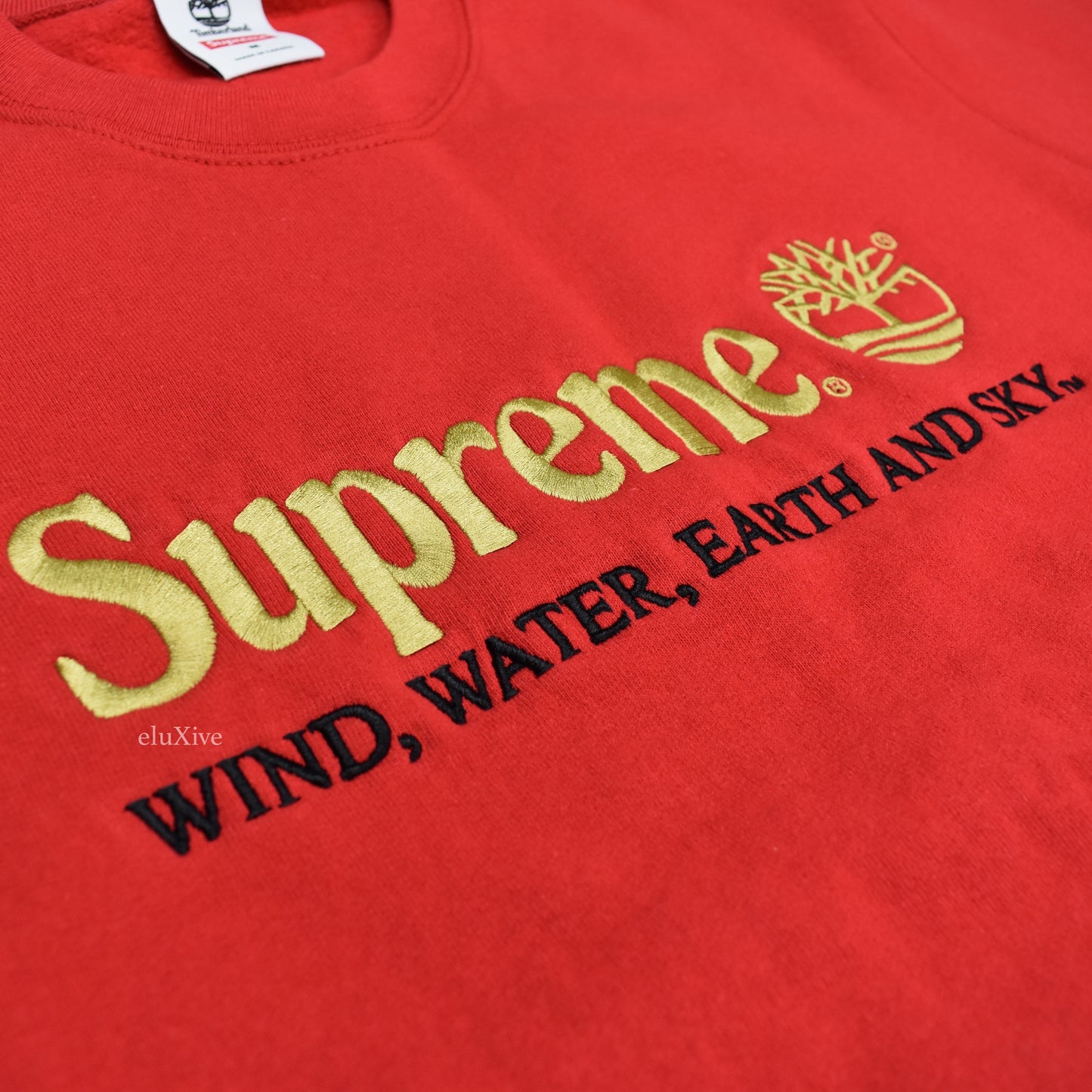 Supreme x Timberland - Red Logo Embroidered Sweatshirt