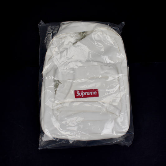 Supreme - Red Box Logo Canvas Backpack (White)