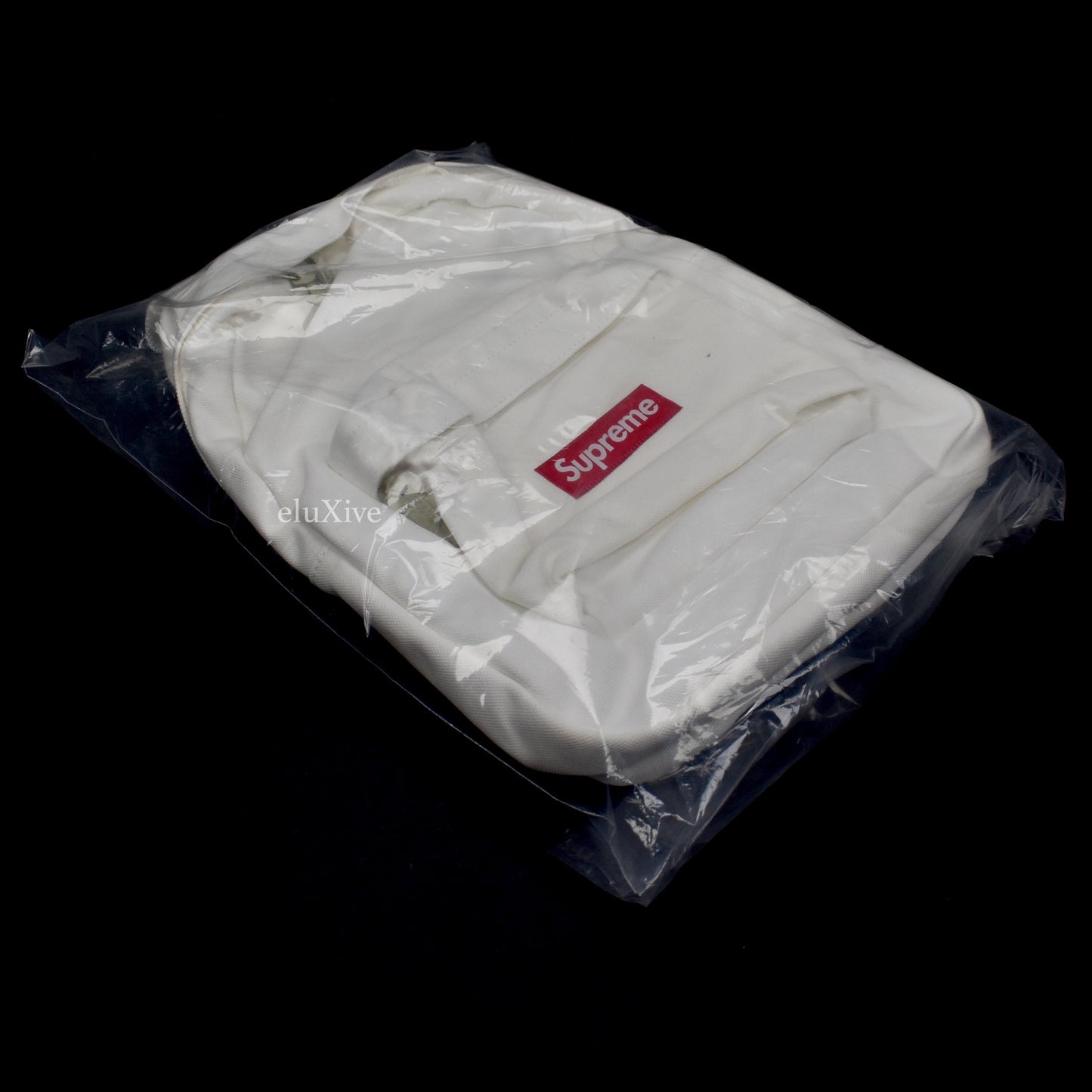 Supreme - Red Box Logo Canvas Backpack (White)