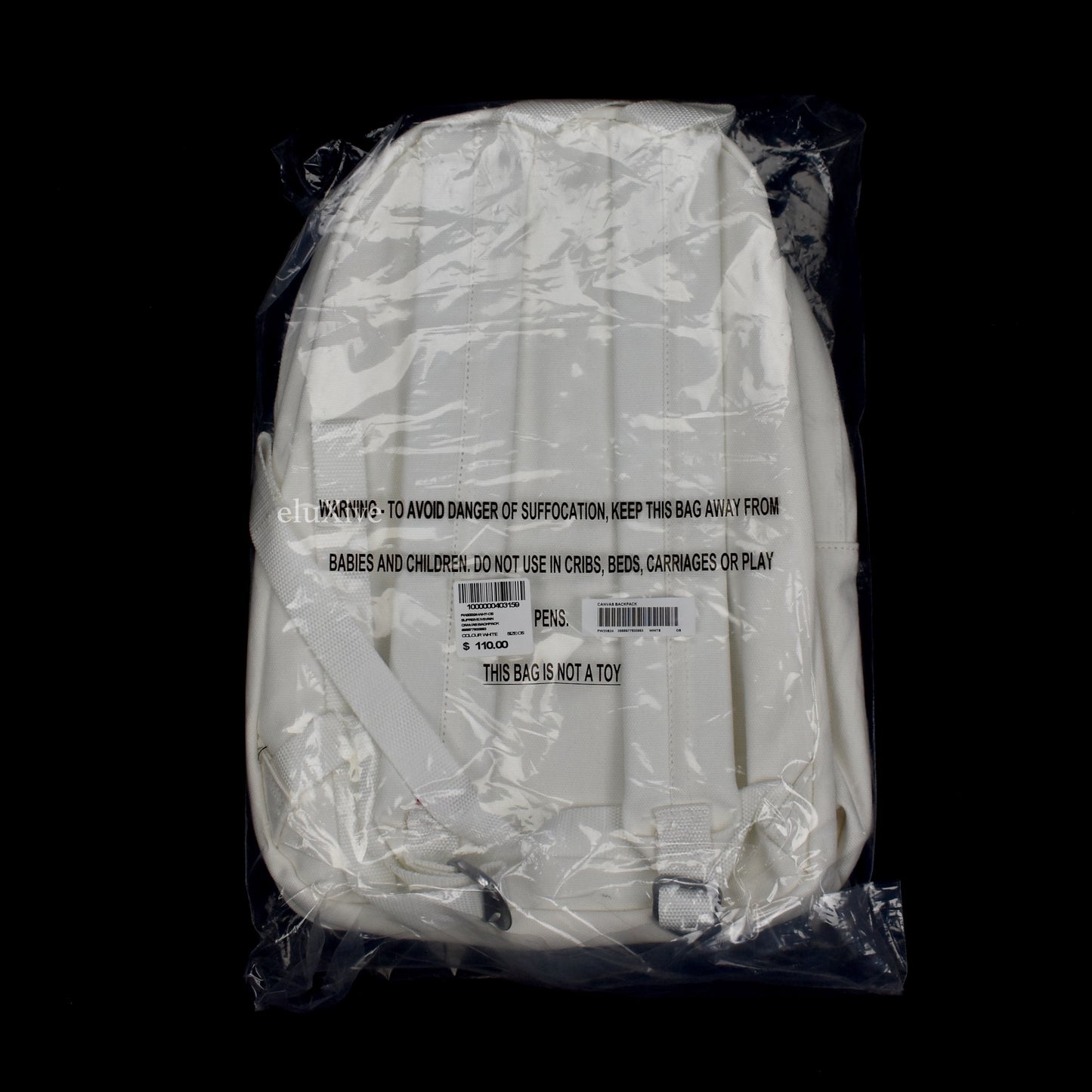 Supreme - Red Box Logo Canvas Backpack (White)