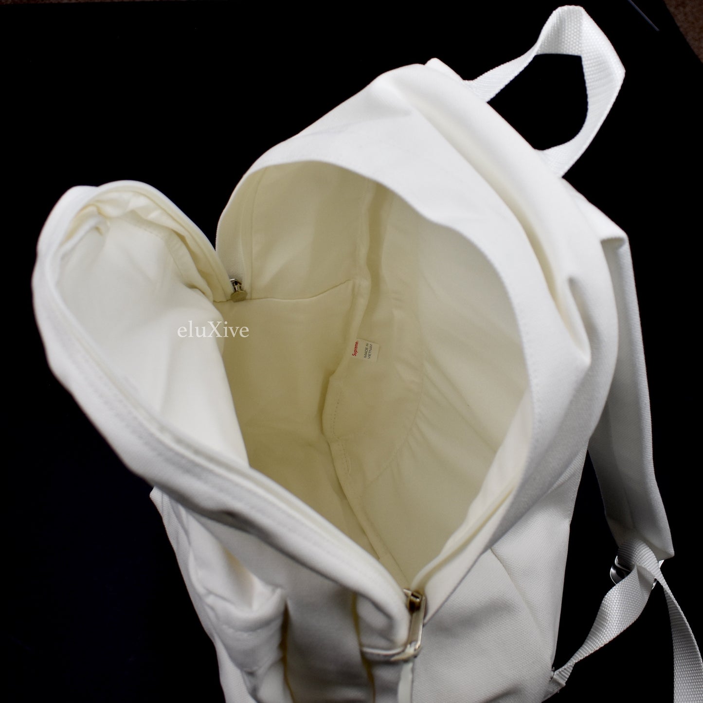 Supreme - Red Box Logo Canvas Backpack (White)