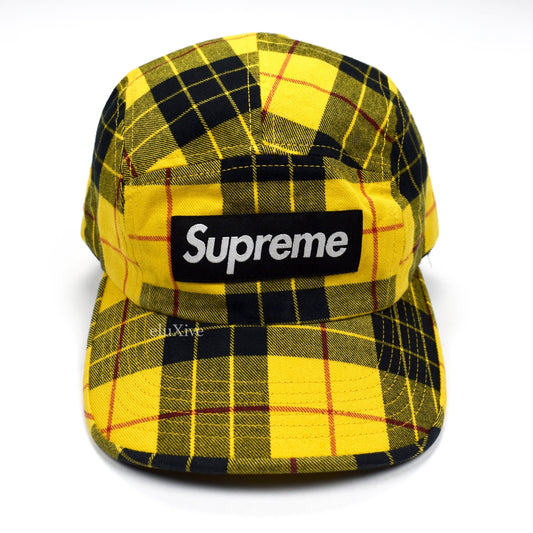 Supreme - Box Logo Washed Chino Twill Hat (Yellow Tartan)