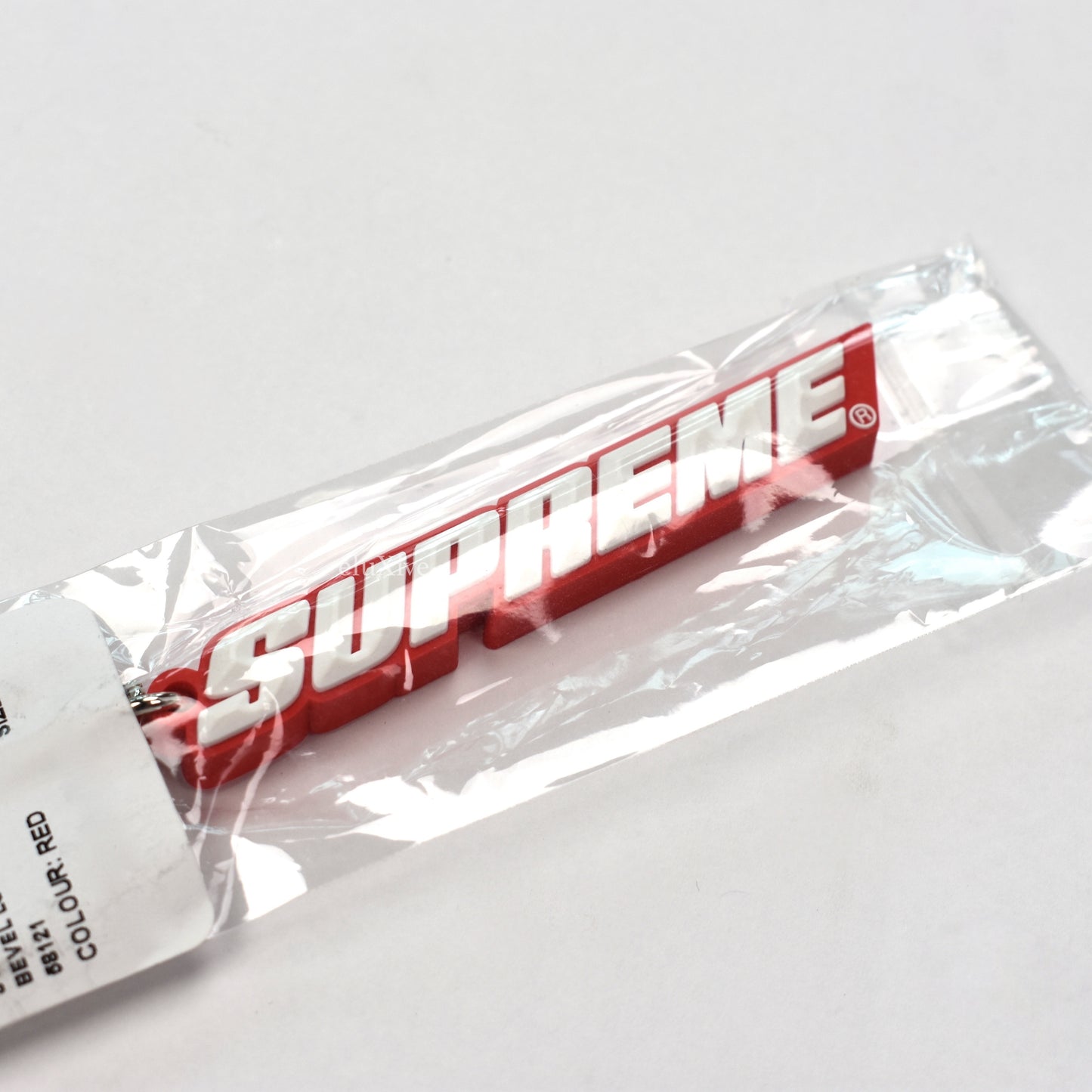 Supreme - Red Bevel Logo Keychain