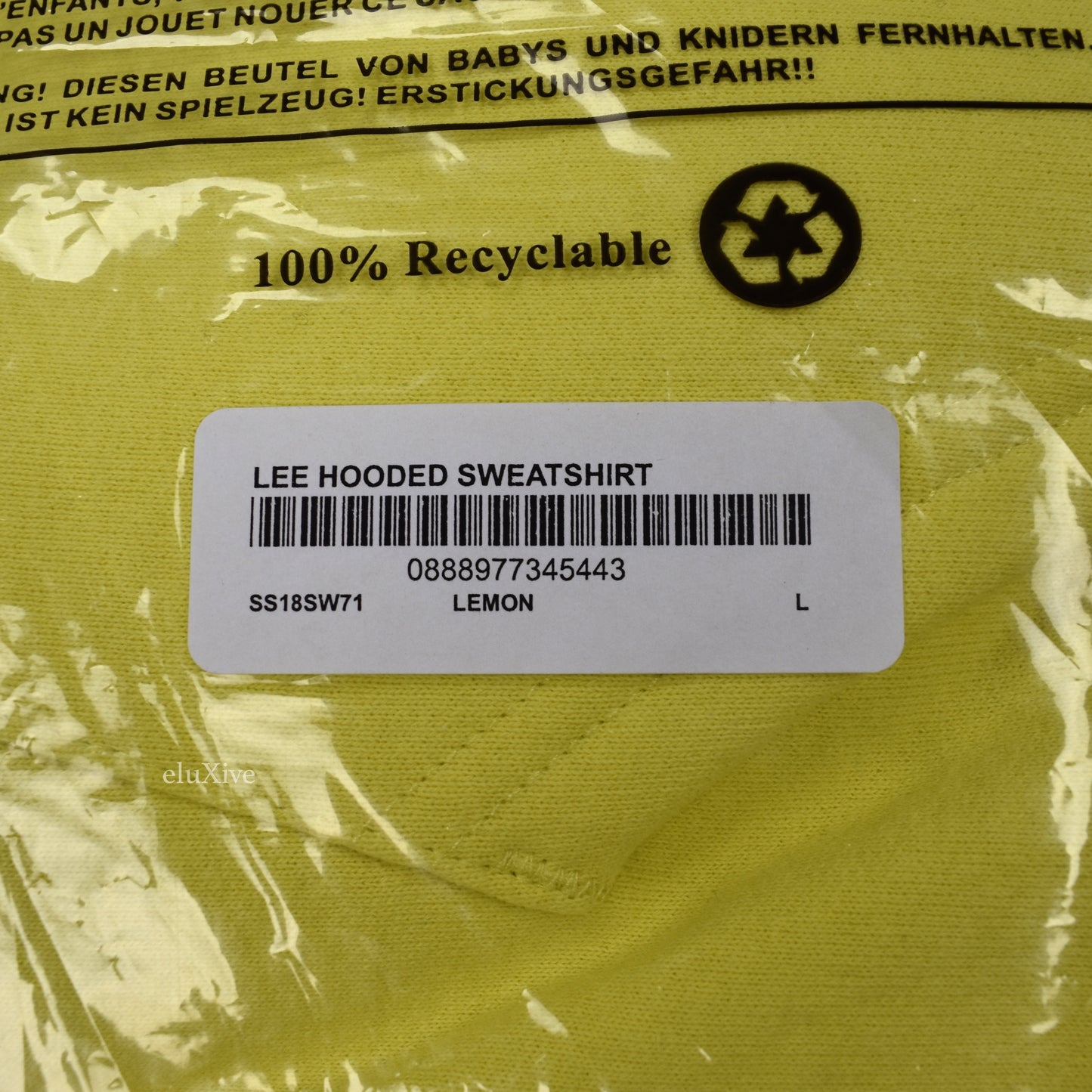Supreme - Lemon Yellow 'Lee' Logo Hoodie